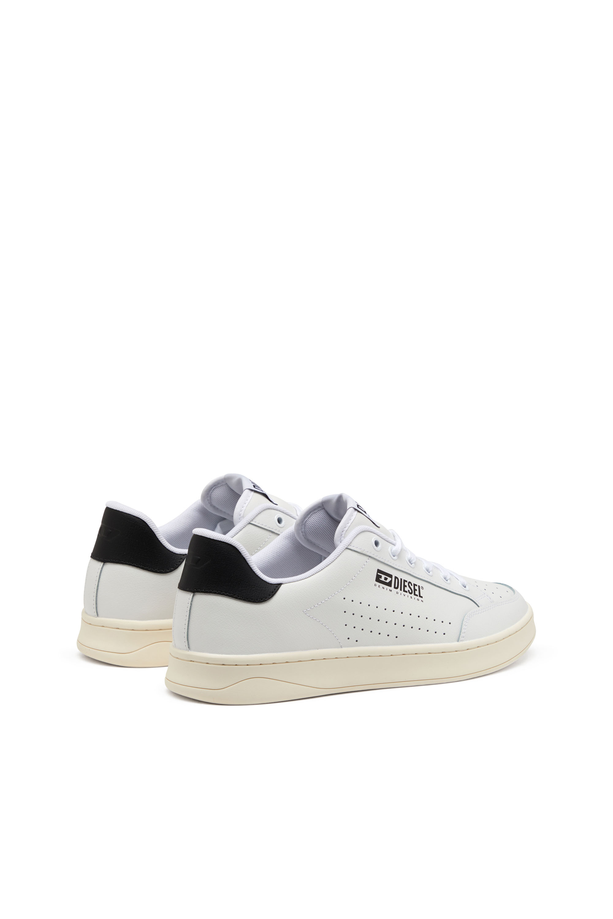 Diesel - S-ATHENE VTG, Man's S-Athene-Retro sneakers in perforated leather in White/Black - 3