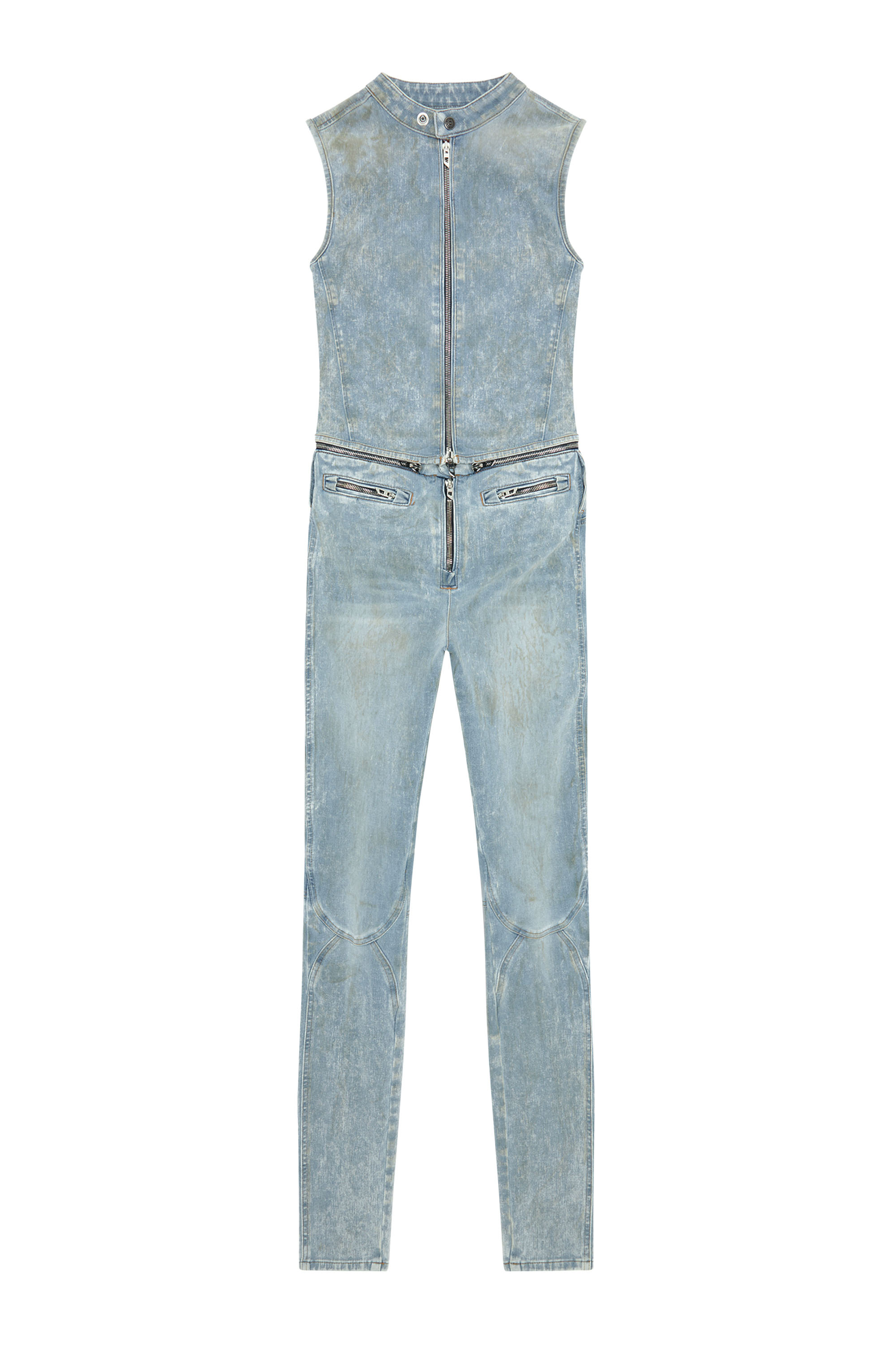 Diesel - DE-NATAISLA-FSE, Woman Second-skin transformable denim jumpsuit in Blue - Image 6