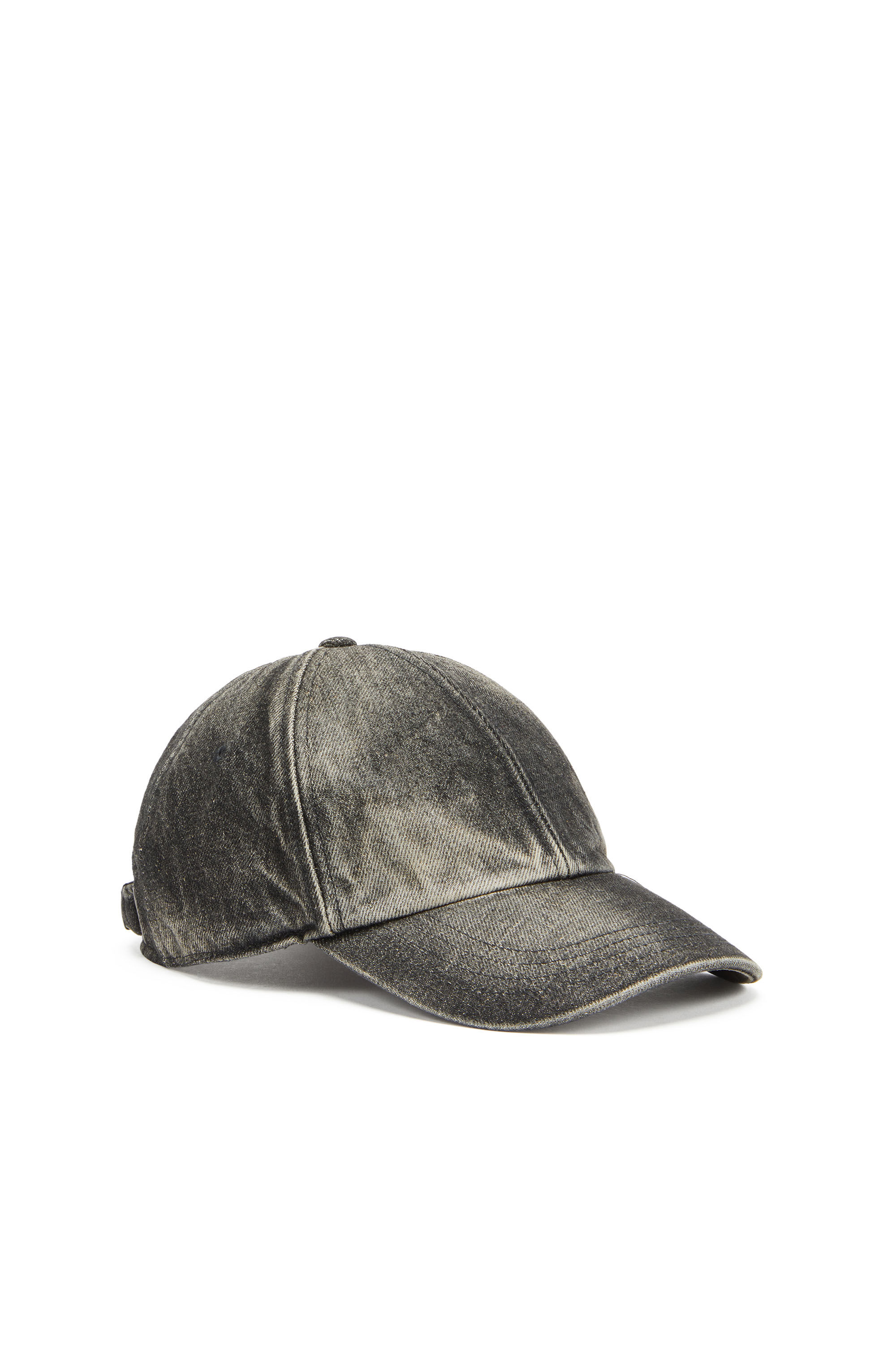 Diesel - C-LUPUS, Man Baseball cap in washed denim in Black - Image 1