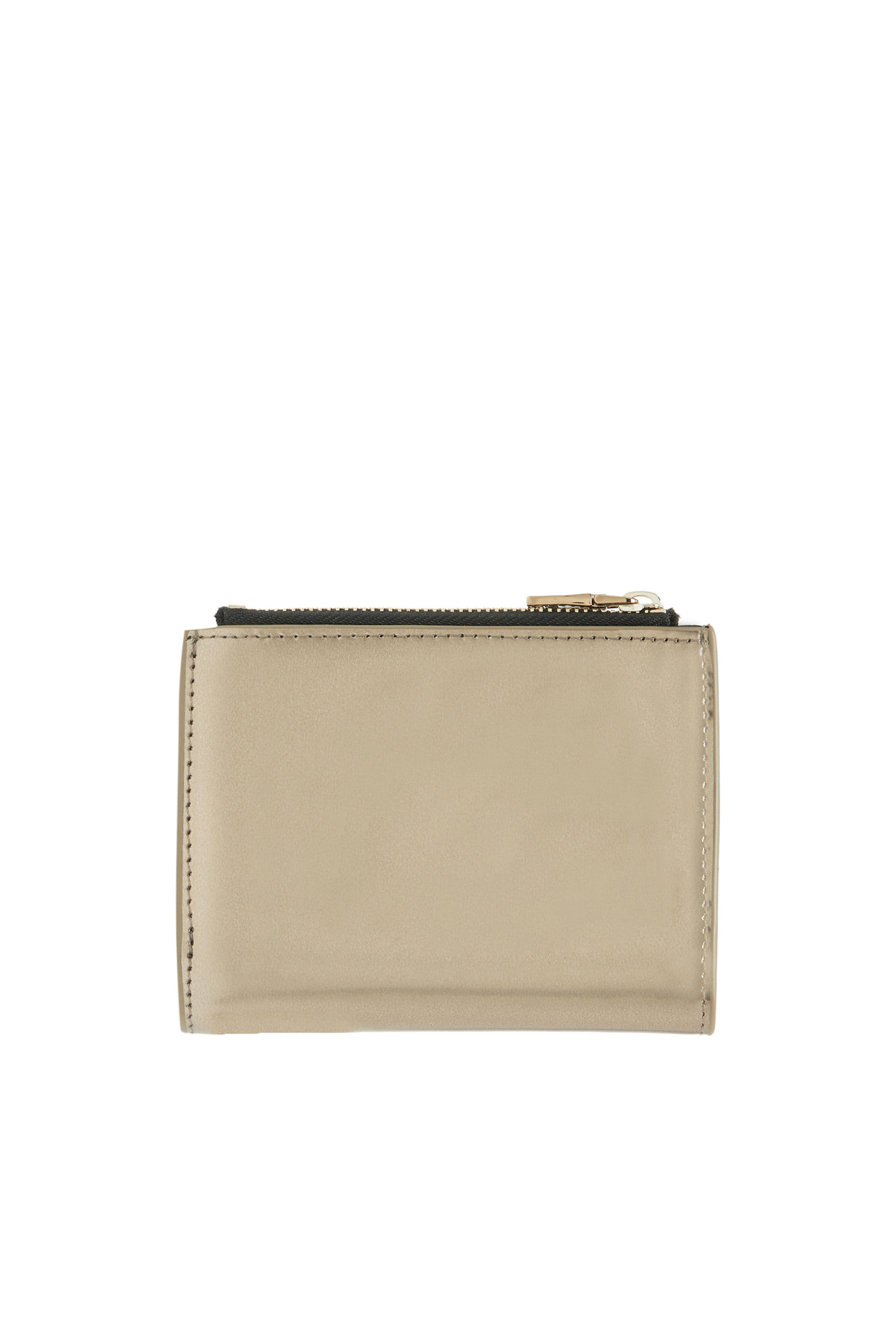 Diesel - BI-FOLD ZIP, Woman's Small wallet in metallic leather in Yellow - 2