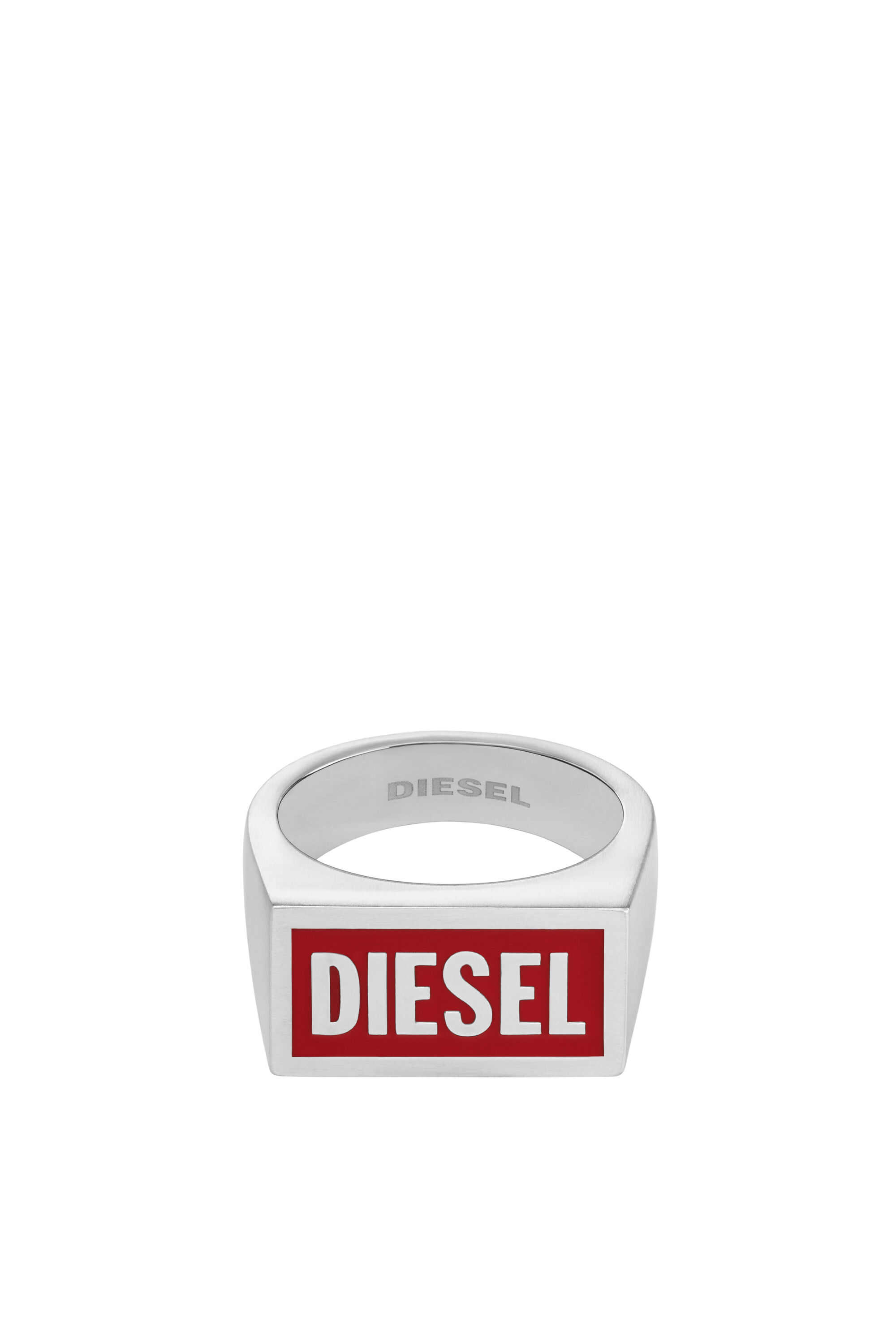 Diesel - DX1366, Man Stainless Steel Logo Ring in Silver - Image 2