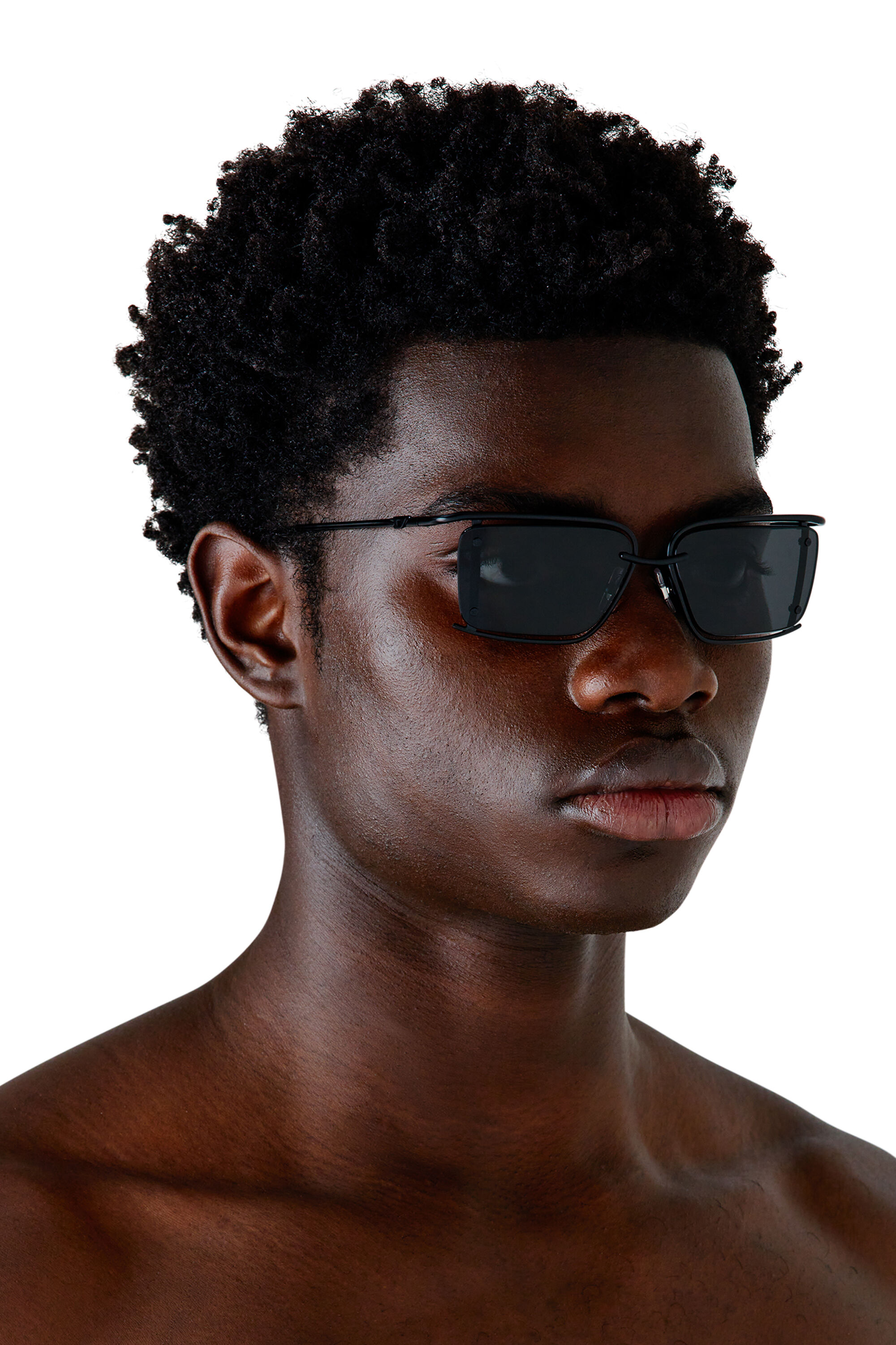Diesel - 0DL1002, Unisex Rectangle sunglasses in Black - Image 4