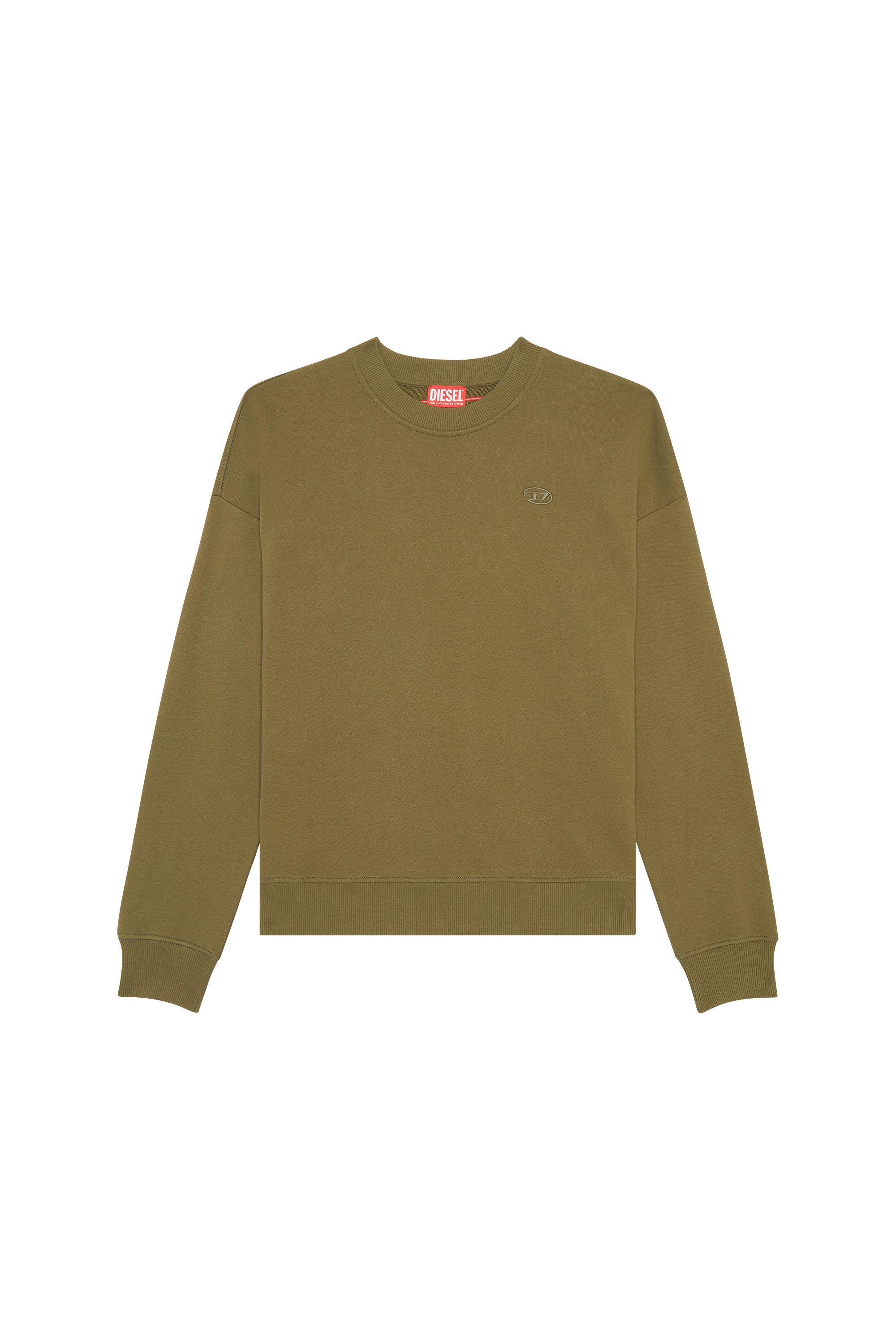 Diesel - S-ROB-MEGOVAL-D, Man Sweatshirt with logo embroidery in Green - Image 2