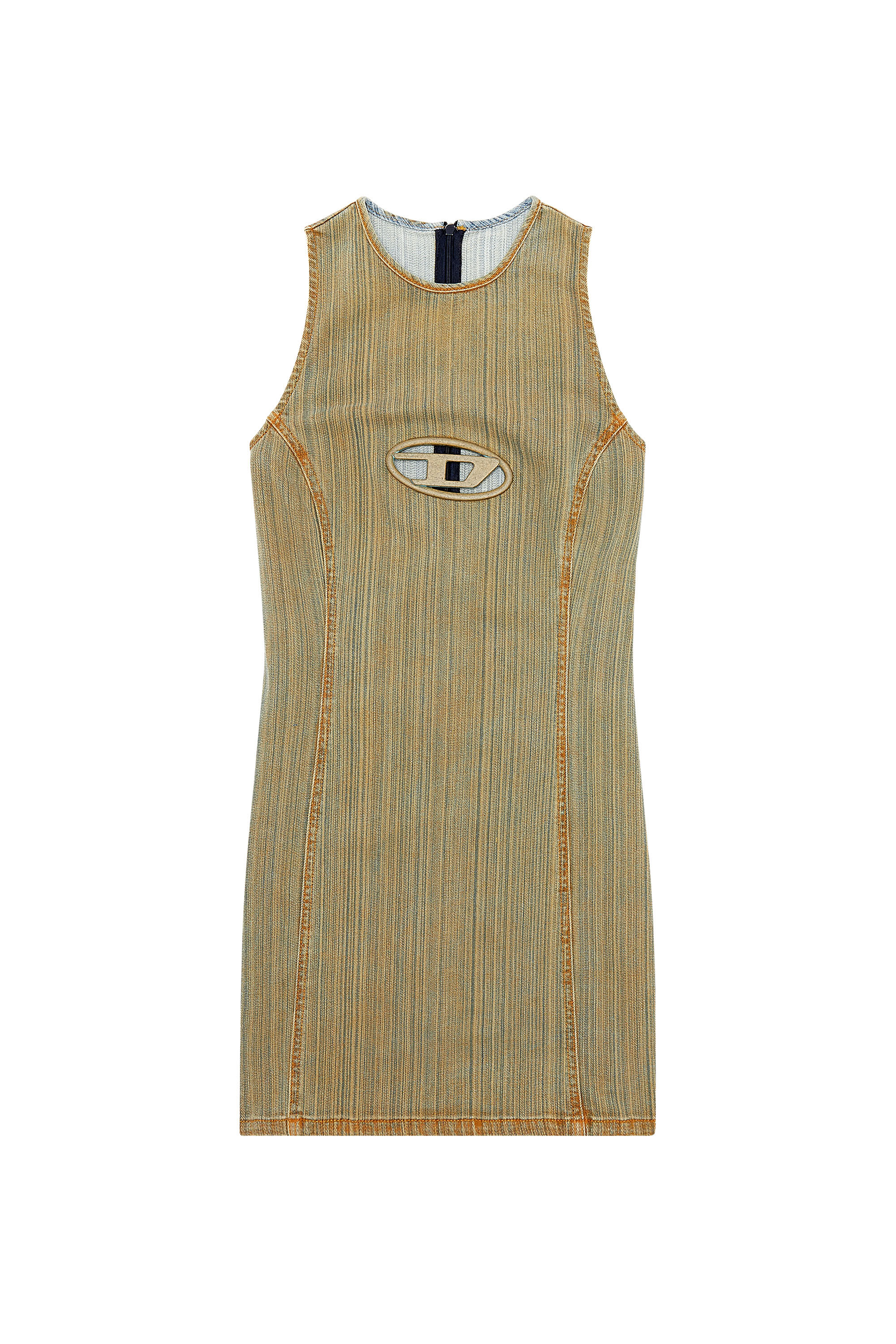 Diesel - DE-FERRIZ-FSD, Minivestido de denim con placa Mujer in Multicolor - 2