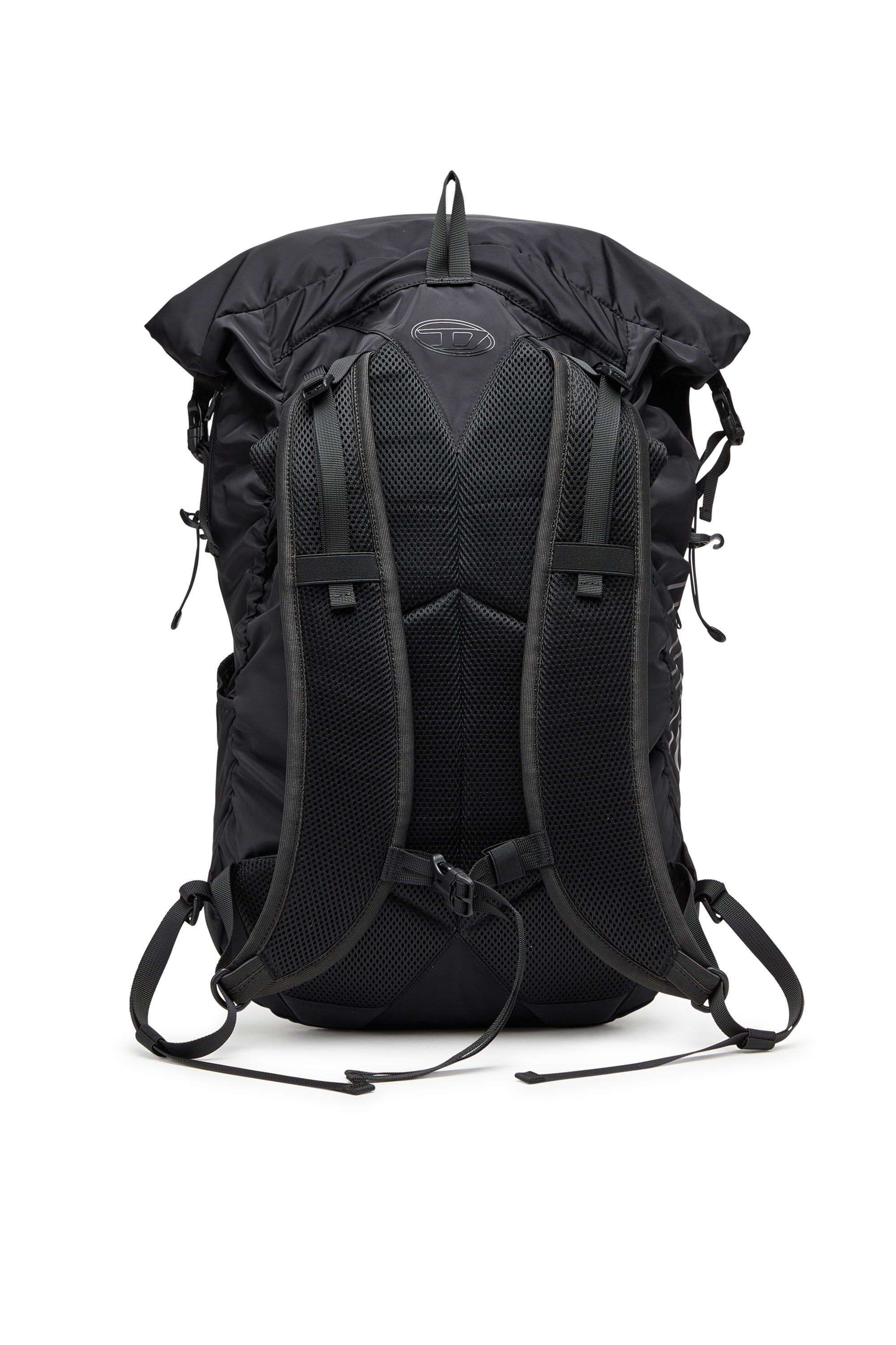 Diesel - DRAPE BACKPACK, Man Drape-Nylon roll-top backpack in Black - Image 3