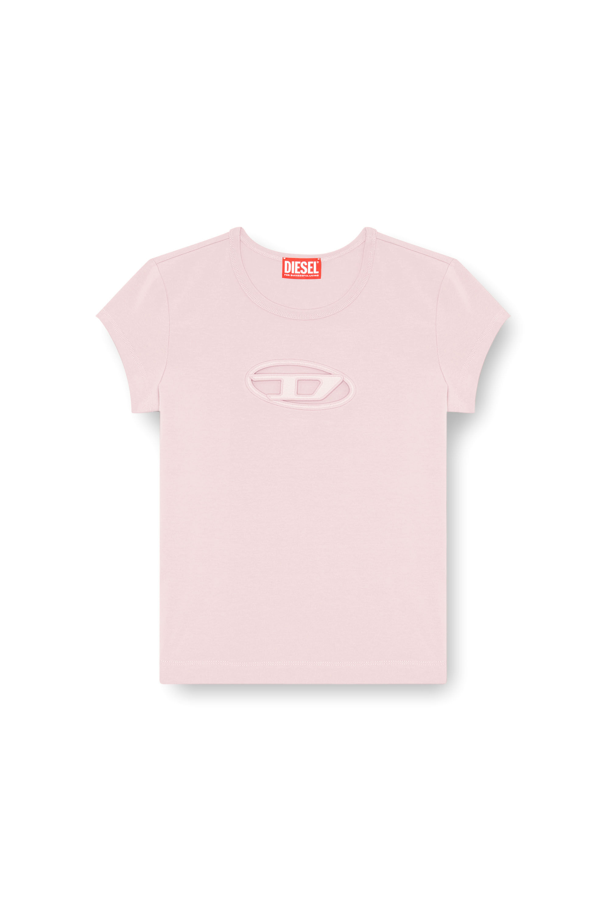 Diesel - T-ANGIE, Woman T-shirt with peekaboo logo in Pink - Image 2