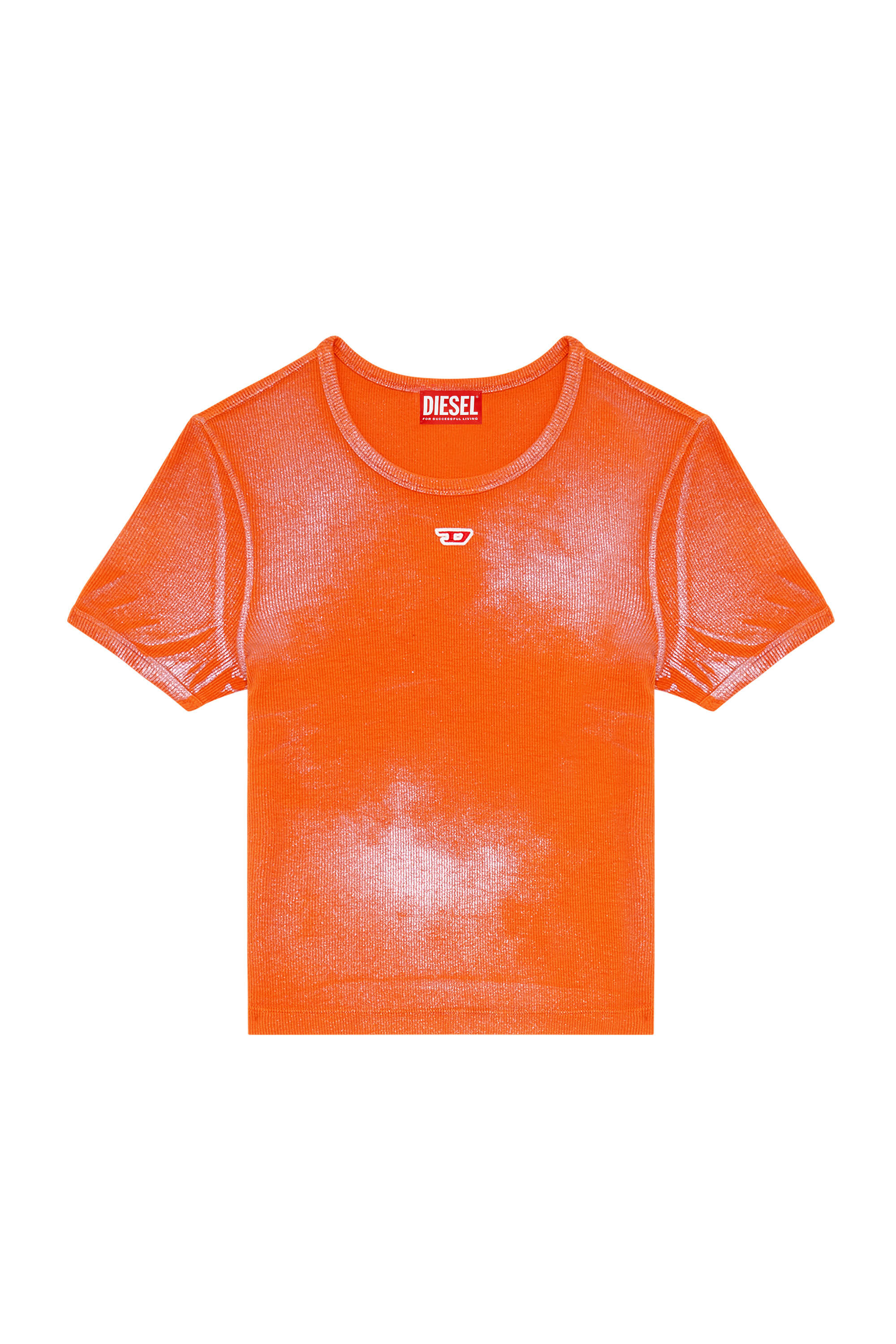 Diesel - T-ELE-N1, Woman Faded metallic T-shirt in Orange - Image 2