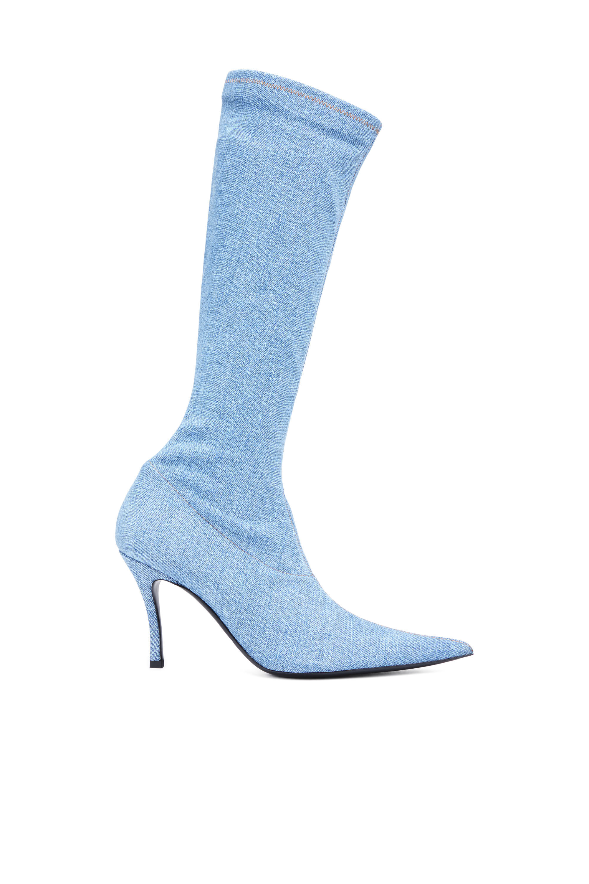 Diesel - D-VENUS KBT, Woman D-Venus KBT - Knee-high boots in stretch denim in Blue - Image 1