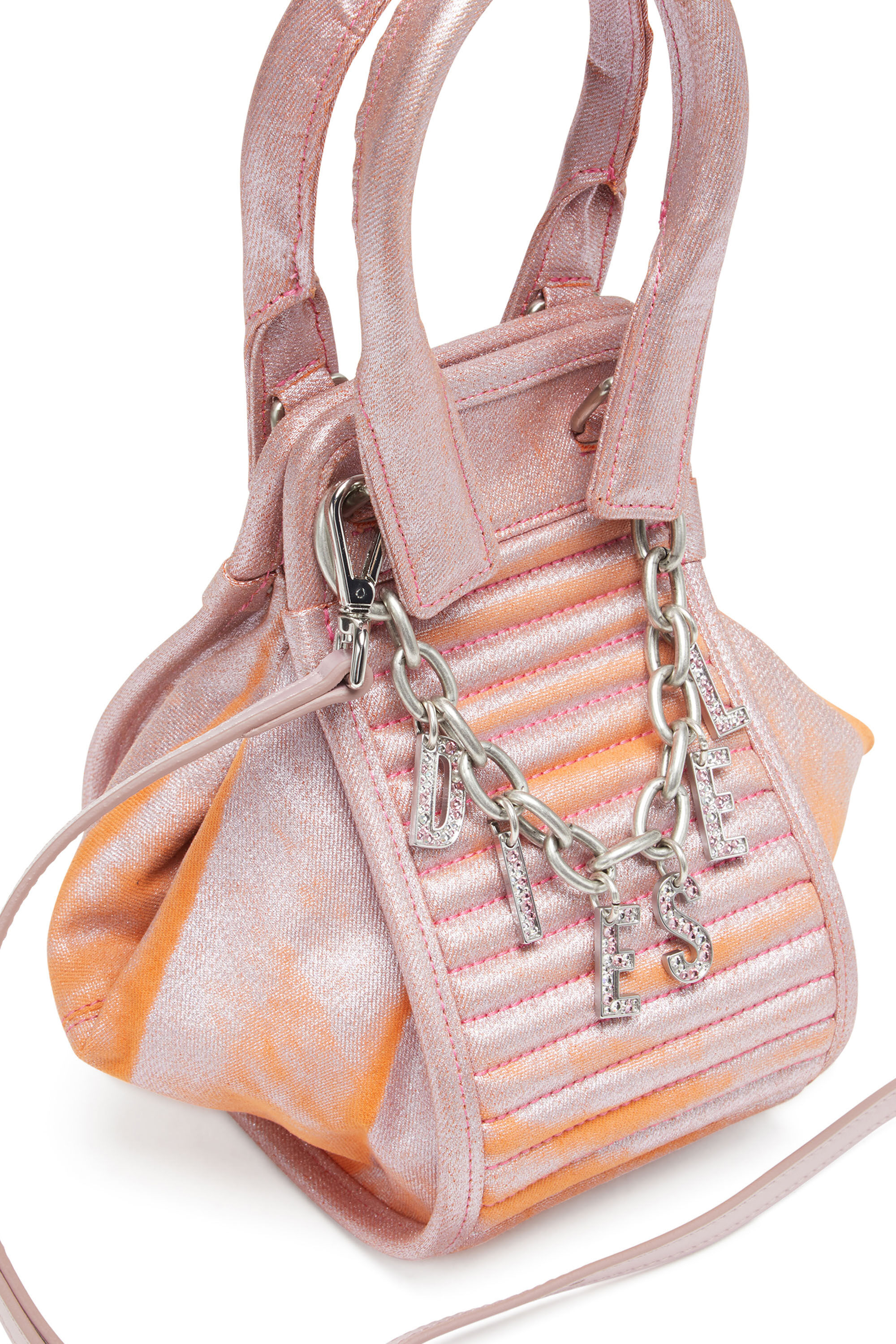 Diesel - D-VINA-XS, D-Vina-XS-Bolso de mano en denim recubierto bicolor Mujer in Rosa - 5