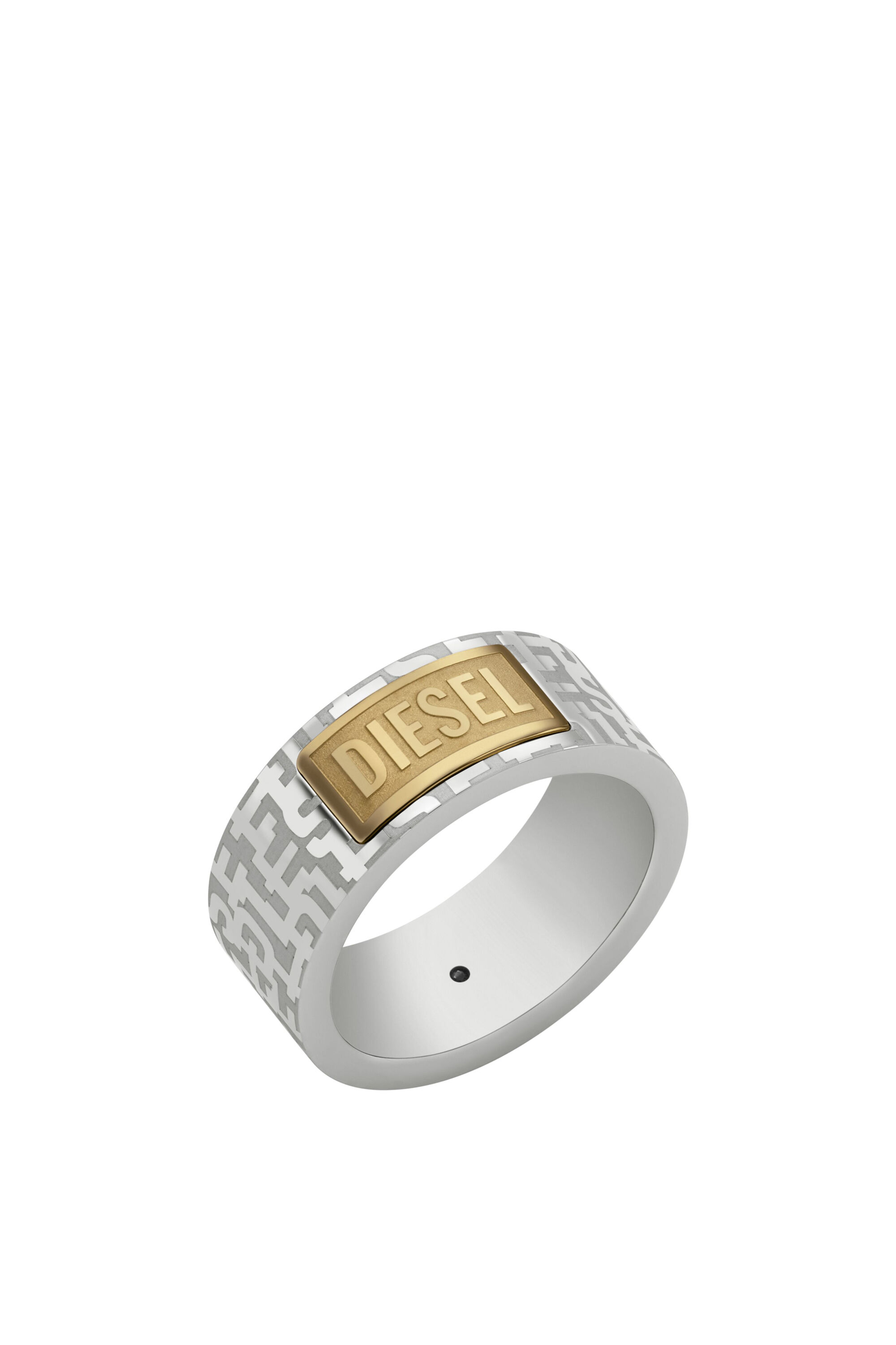Diesel - DX1427, Unisex Font Two-Tone Band Ring in Silver - Image 1