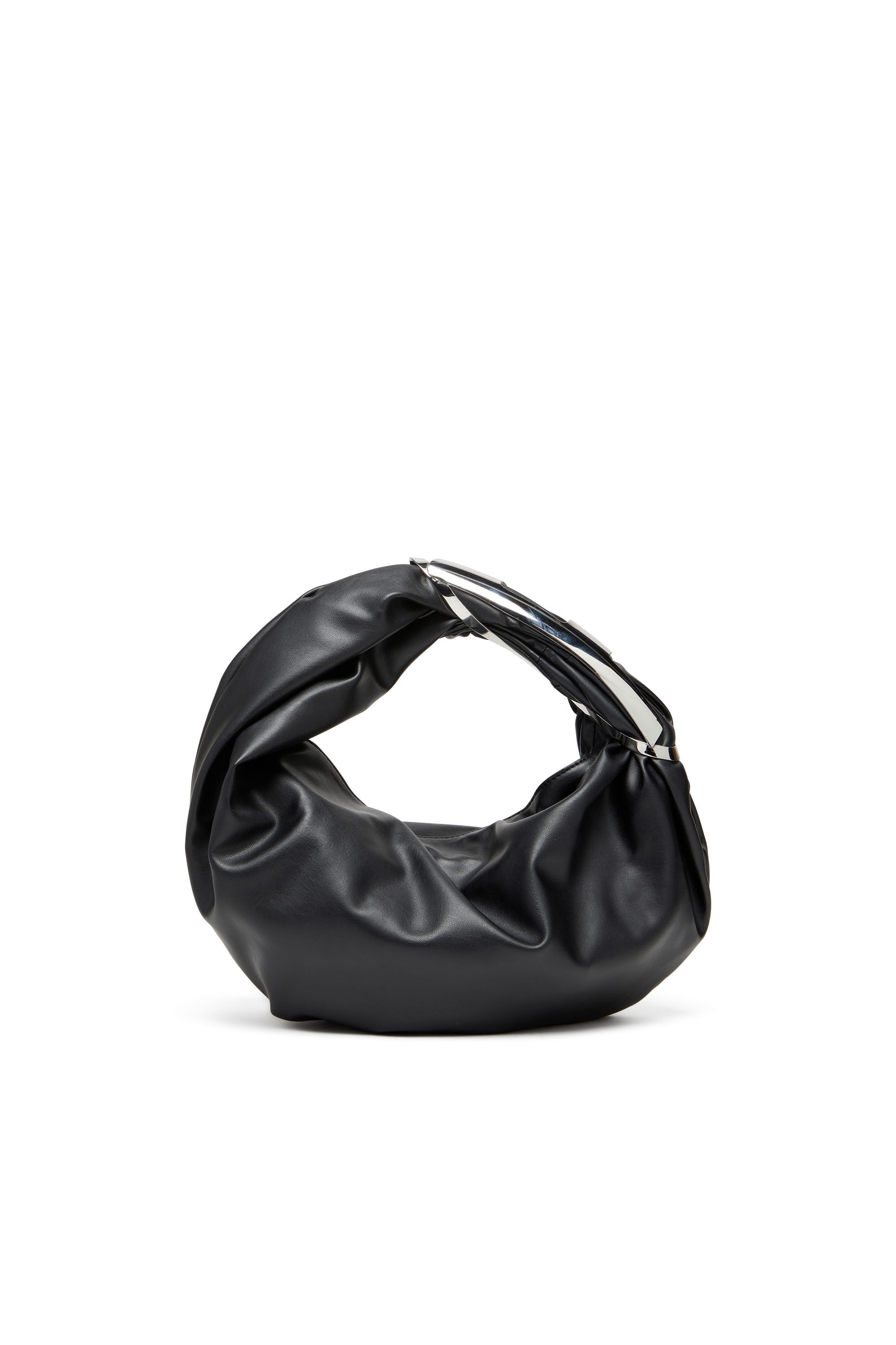 Diesel - GRAB-D HOBO S, Woman Grab-D S-Hobo bag with Oval D handle in Black - Image 3