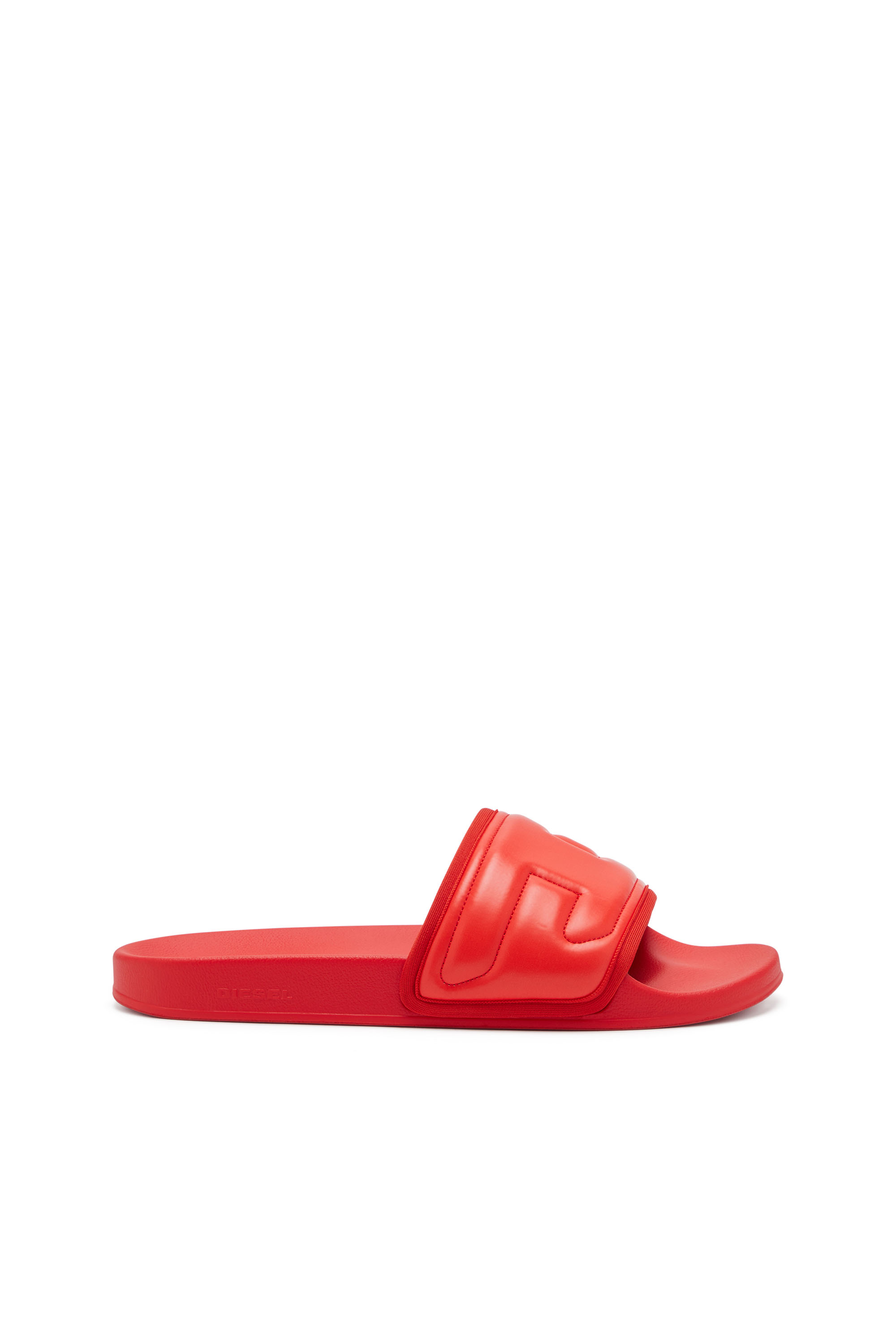 Diesel - SA-MAYEMI PUF X, Unisex Sa-Mayemi Puf X - Pool slides with puffy D logo in Red - Image 1