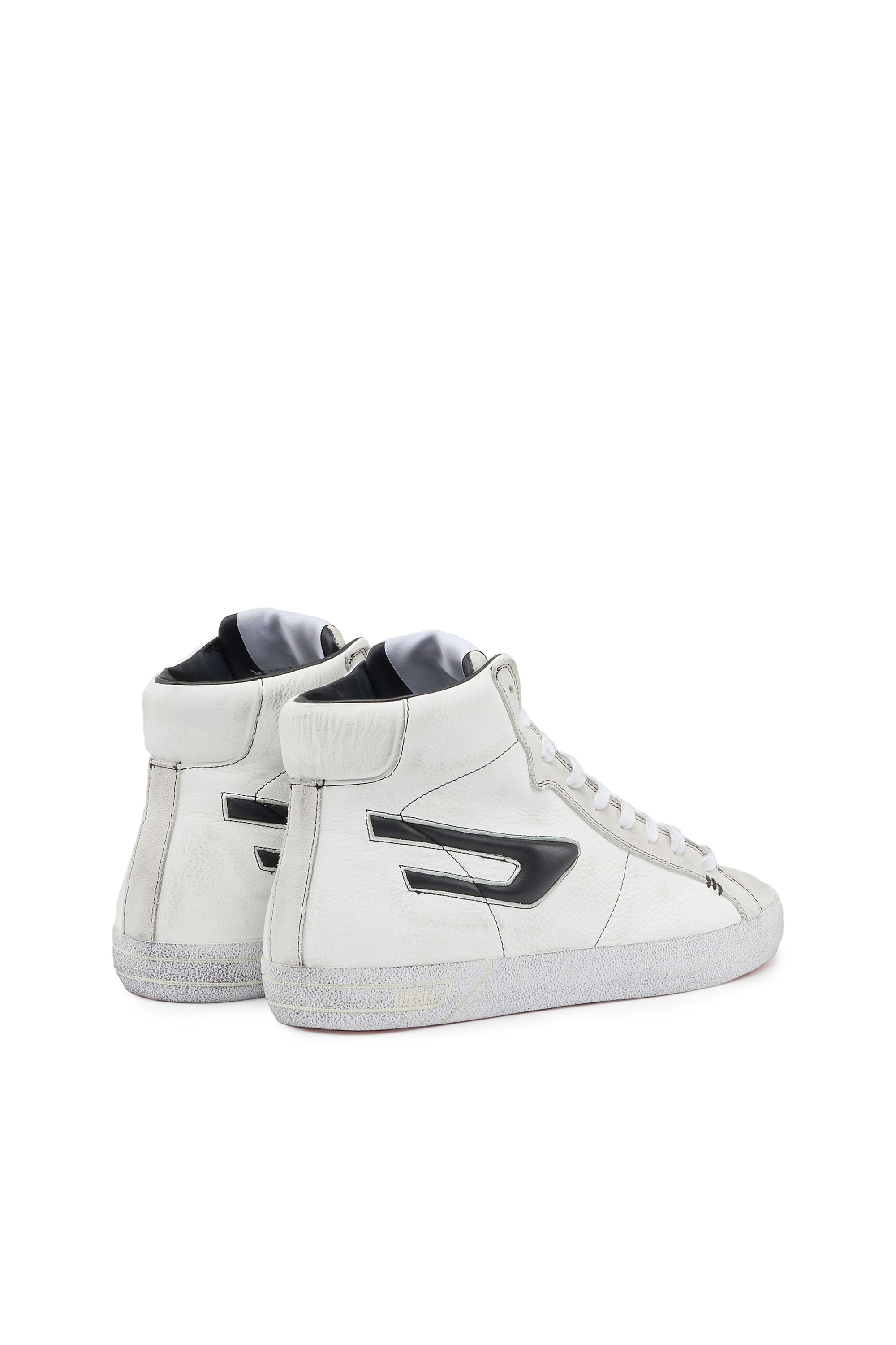 Diesel - S-LEROJI MID, Man S-Leroji Mid - High-top leather sneakers with D logo in White - Image 3