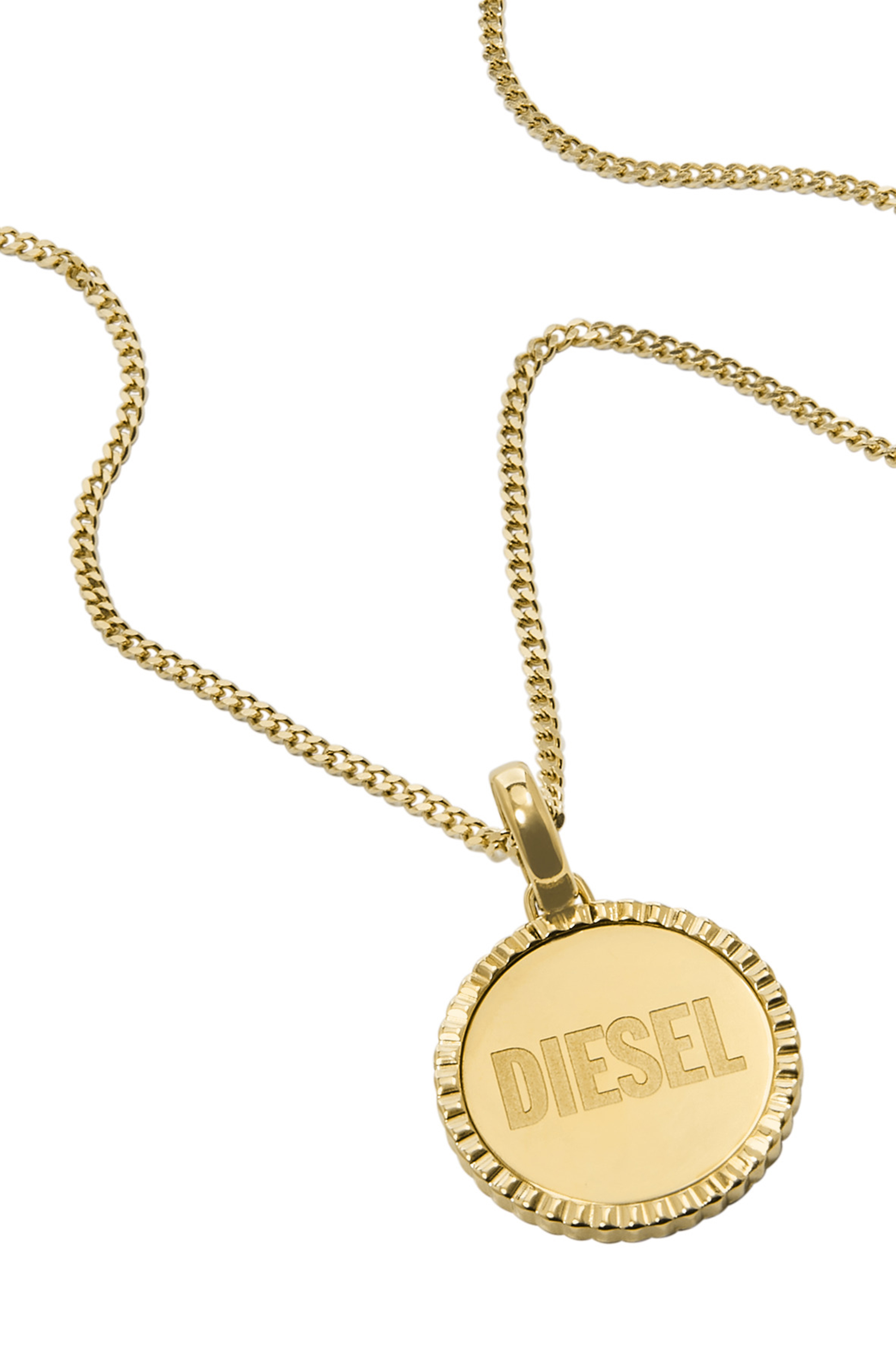 Diesel - DX1361, Unisex Gold stainless steel pendant necklace in Oro - Image 1