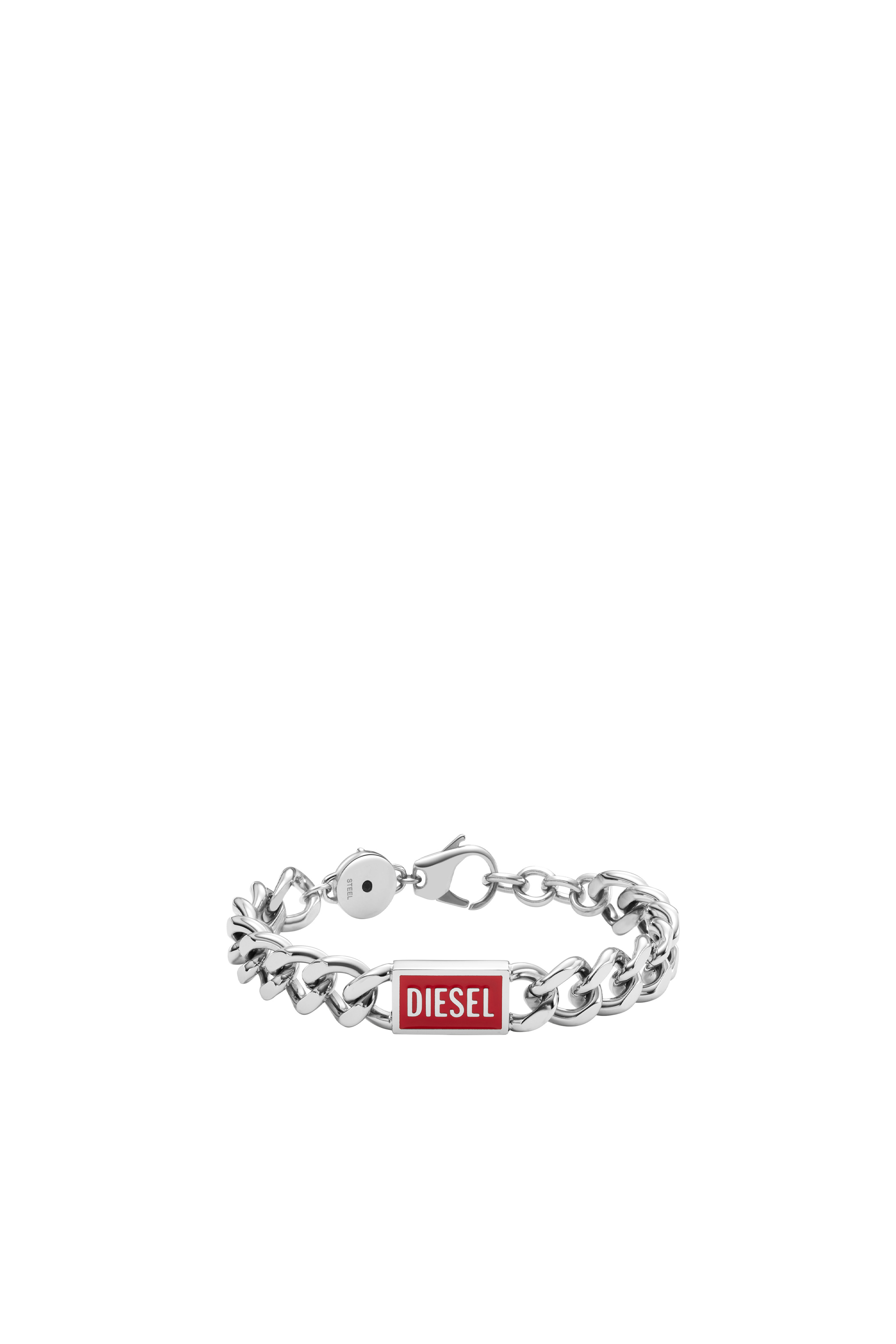 Diesel - DX1371, Man Stainless Steel Logo Chain Bracelet in Silver - Image 1