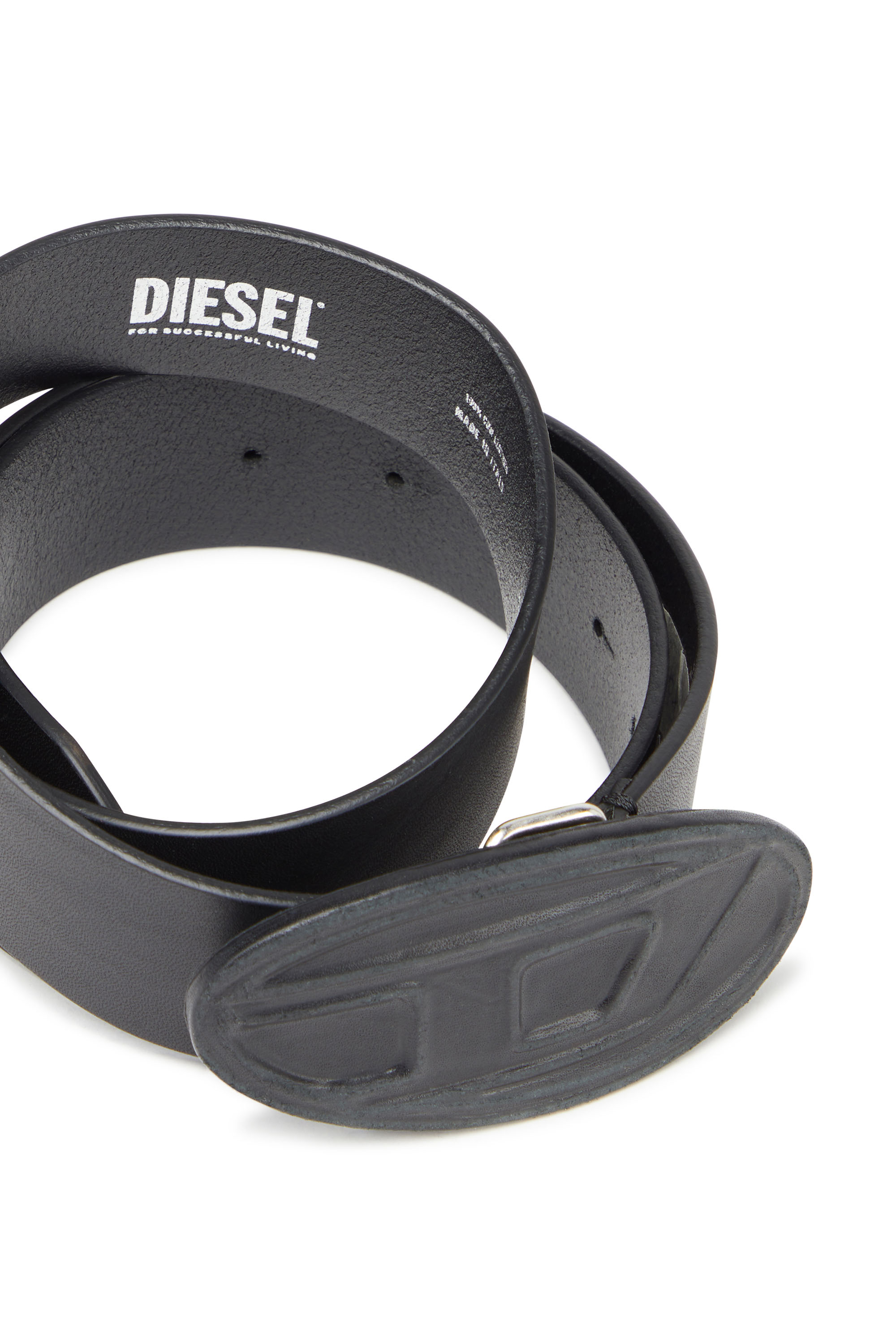 Diesel - B-1DR SCRATCH, Hombre Cinturón de cuero con hebilla ‘D’ de cuero in Negro - Image 3