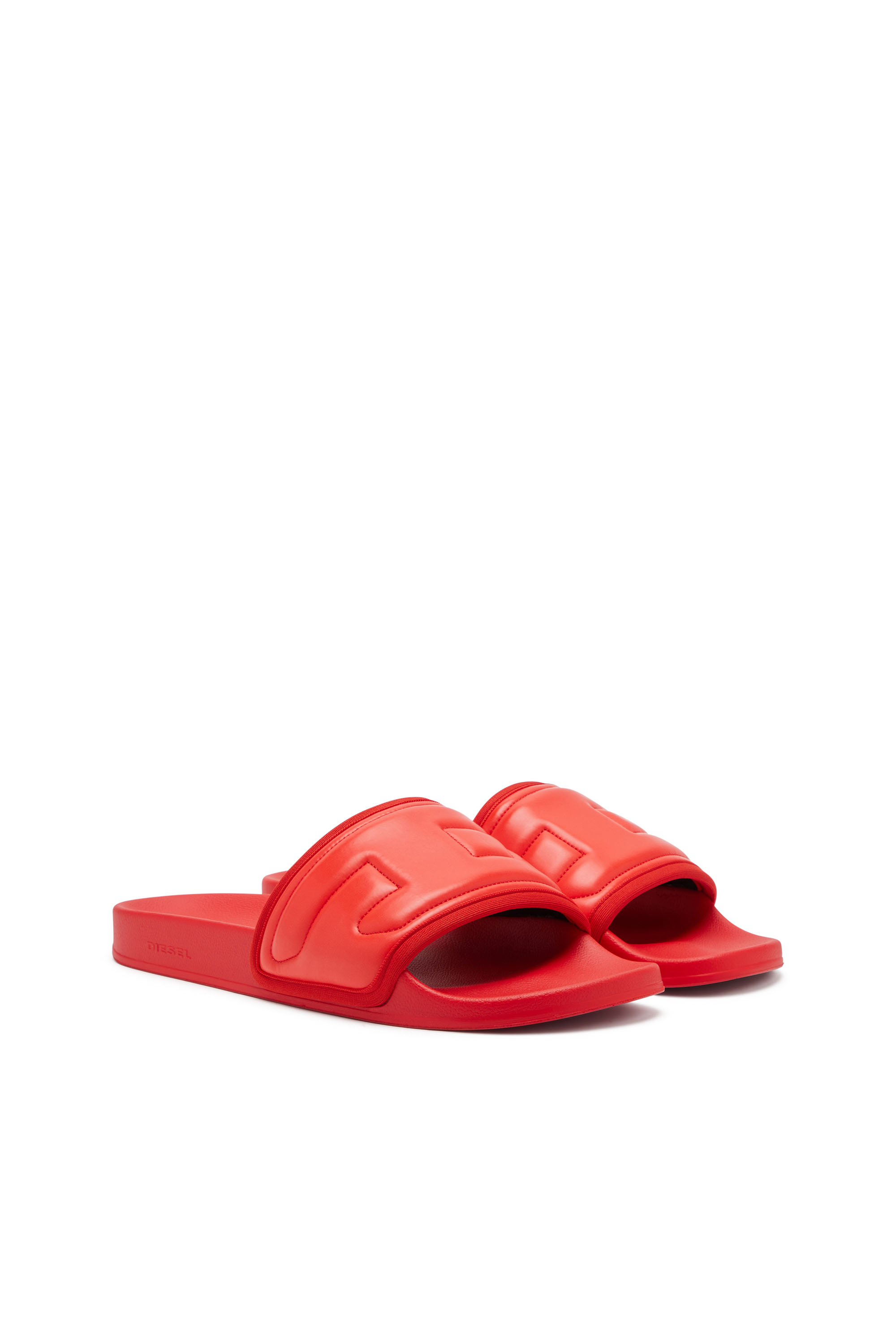 Diesel - SA-MAYEMI PUF X, Unisex Sa-Mayemi Puf X - Pool slides with puffy D logo in Red - Image 2