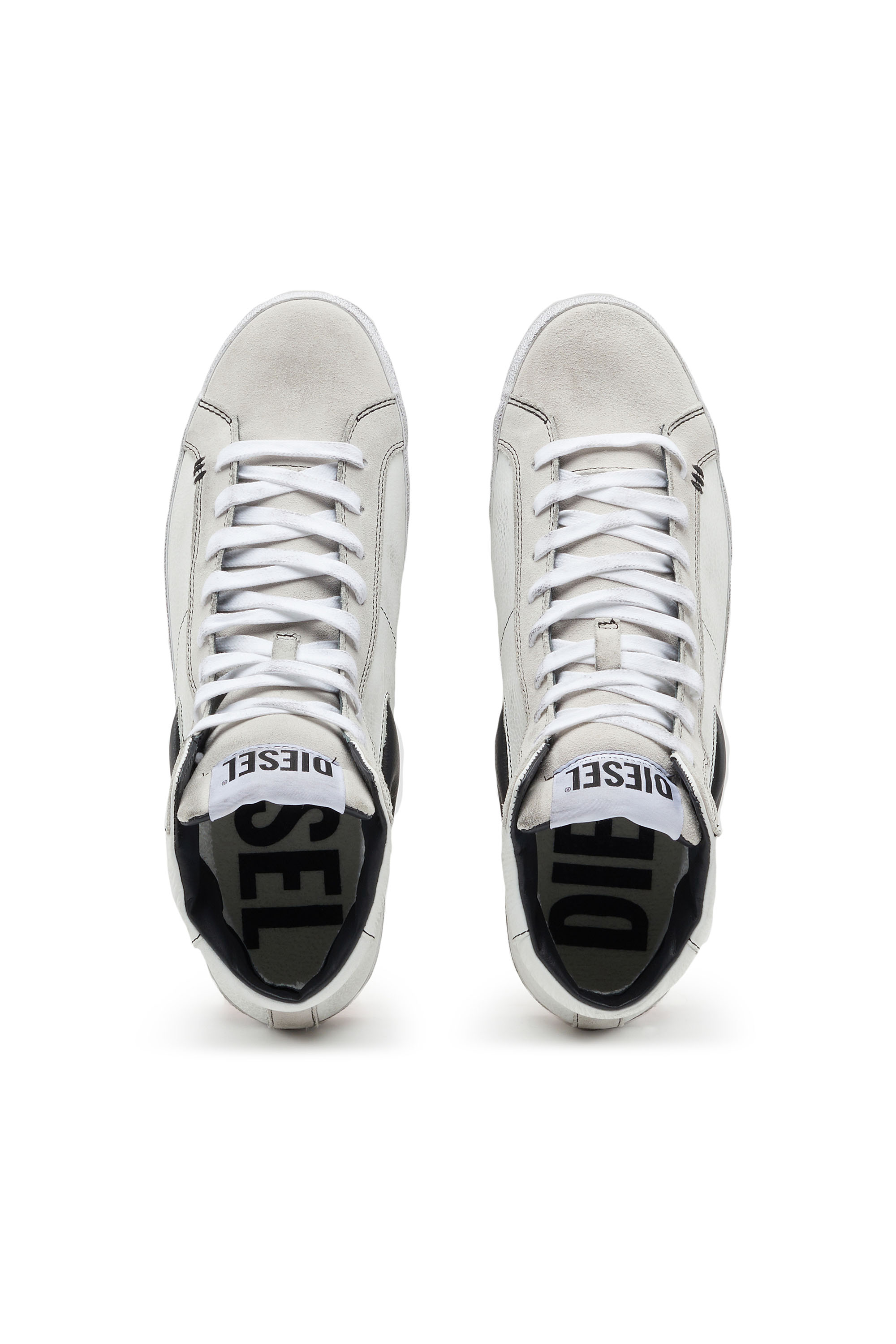 Diesel - S-LEROJI MID, Man S-Leroji Mid - High-top leather sneakers with D logo in White - Image 5