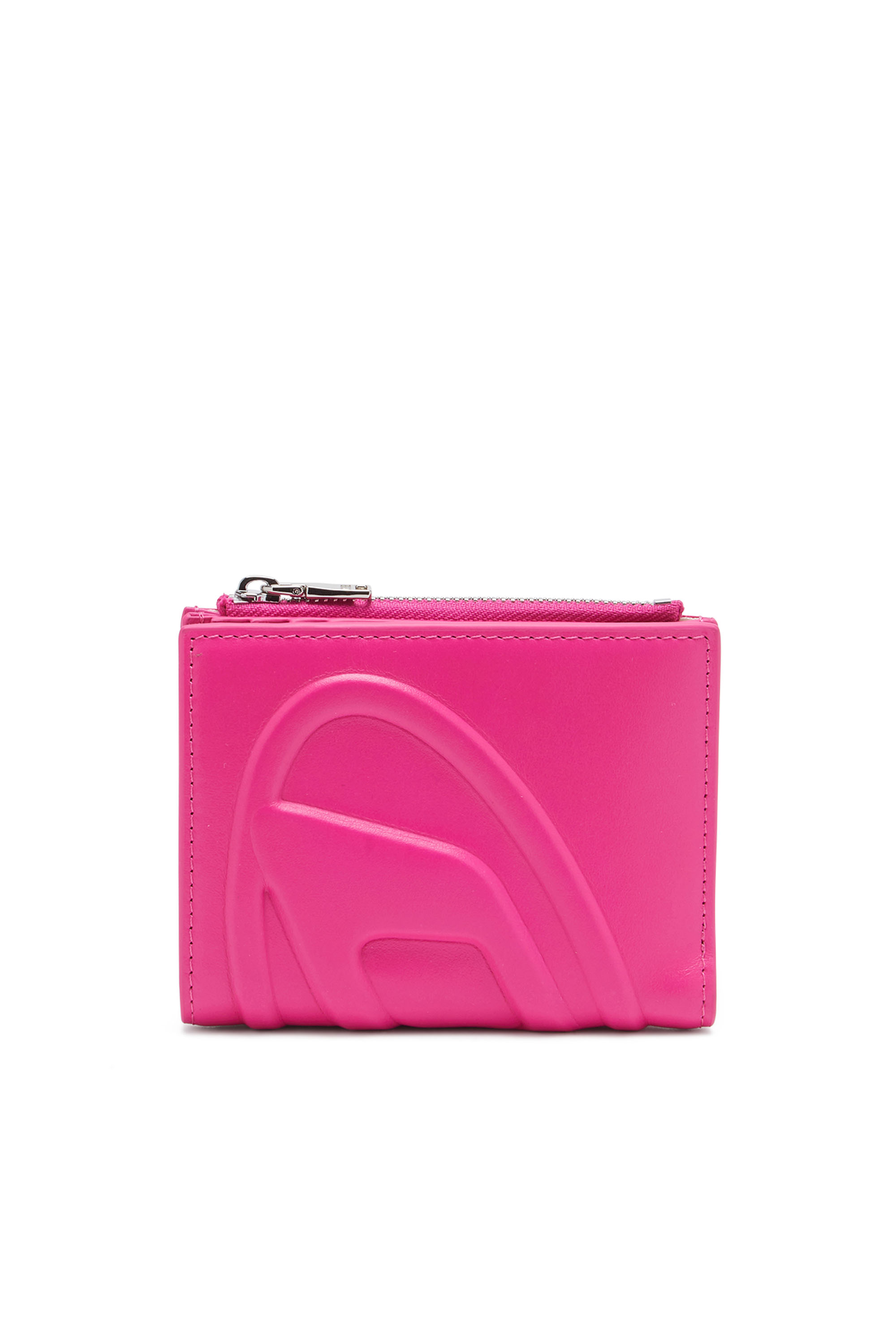 Diesel - 1DR-FOLD BI-FOLD ZIP II, Woman Small leather wallet with embossed logo in Pink - Image 1
