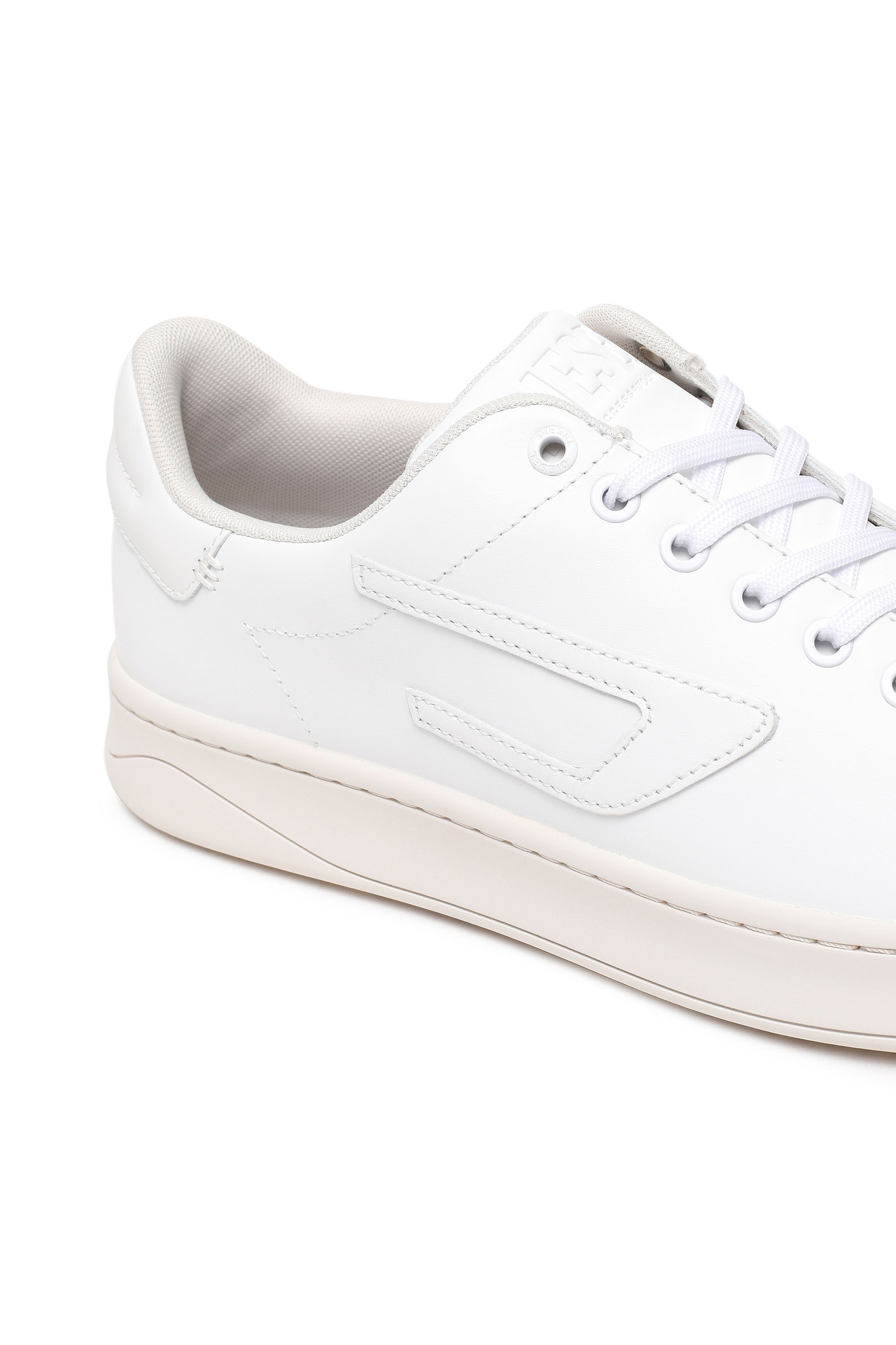 Diesel - S-ATHENE LOW, Man S-Athene Low-Low-top leather sneakers with D patch in White - Image 6
