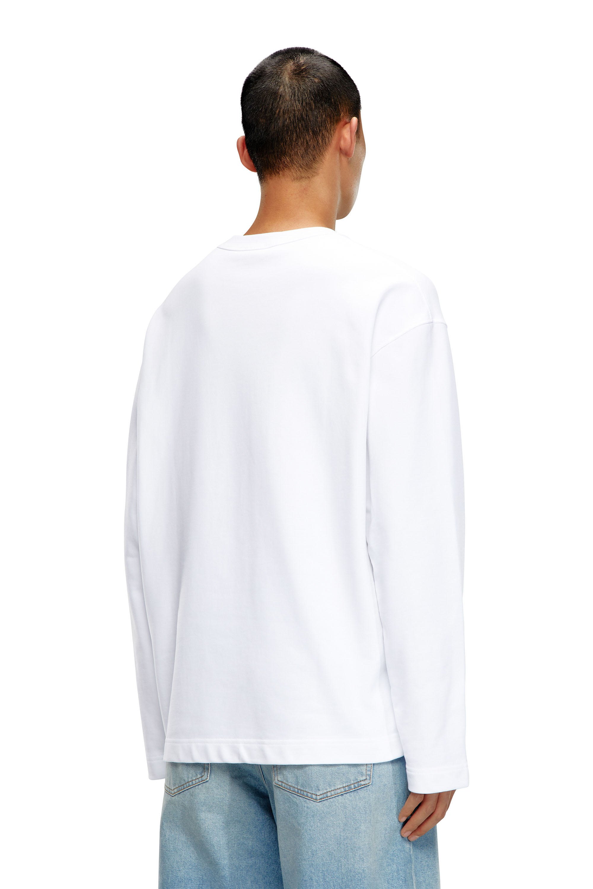 Diesel - S-MACSIS-OD, Man Oversized sweatshirt with metallic logo in White - Image 3