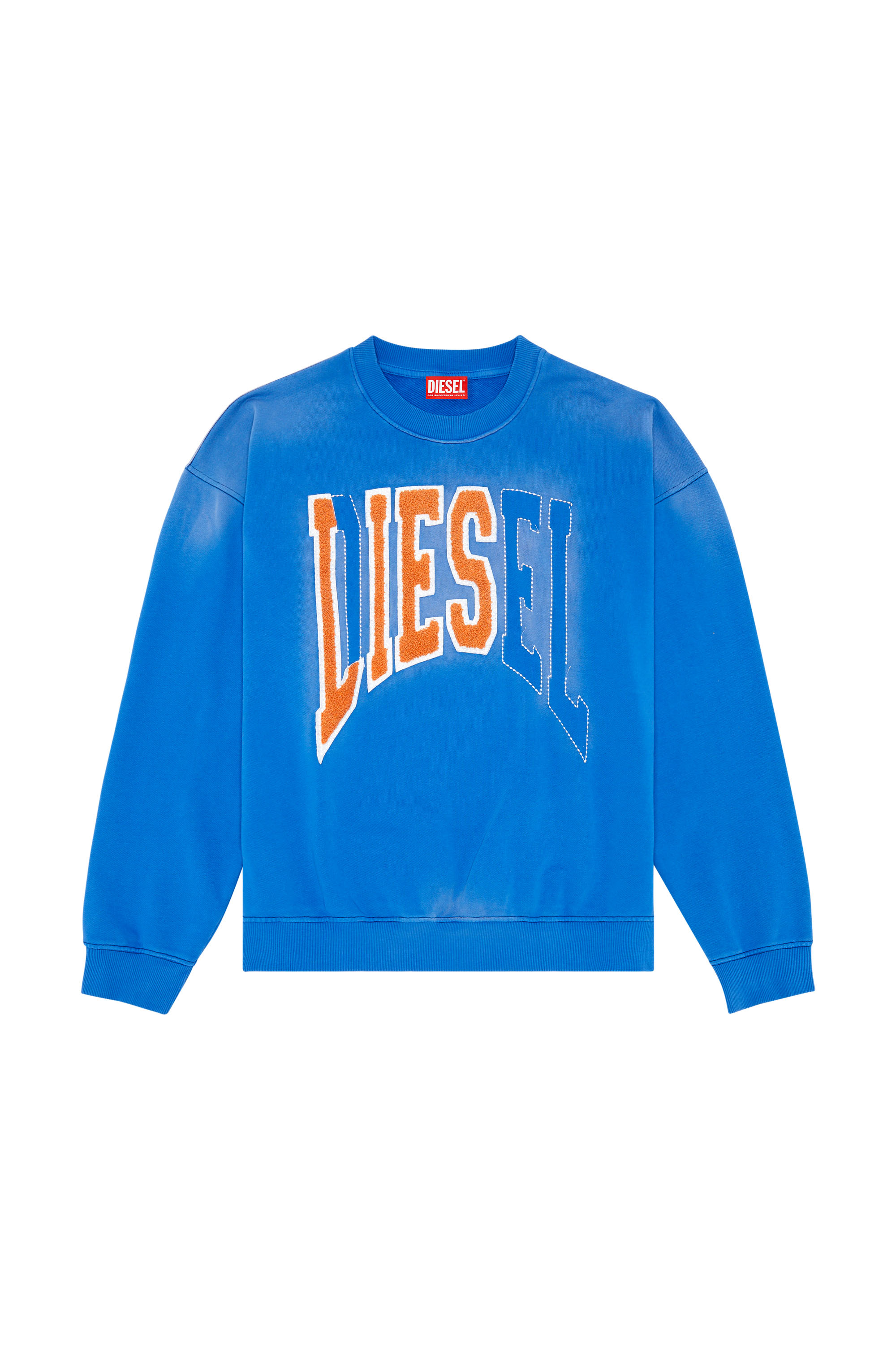 Diesel - S-BOXT-N6, Man College sweatshirt with LIES patches in Blue - Image 5