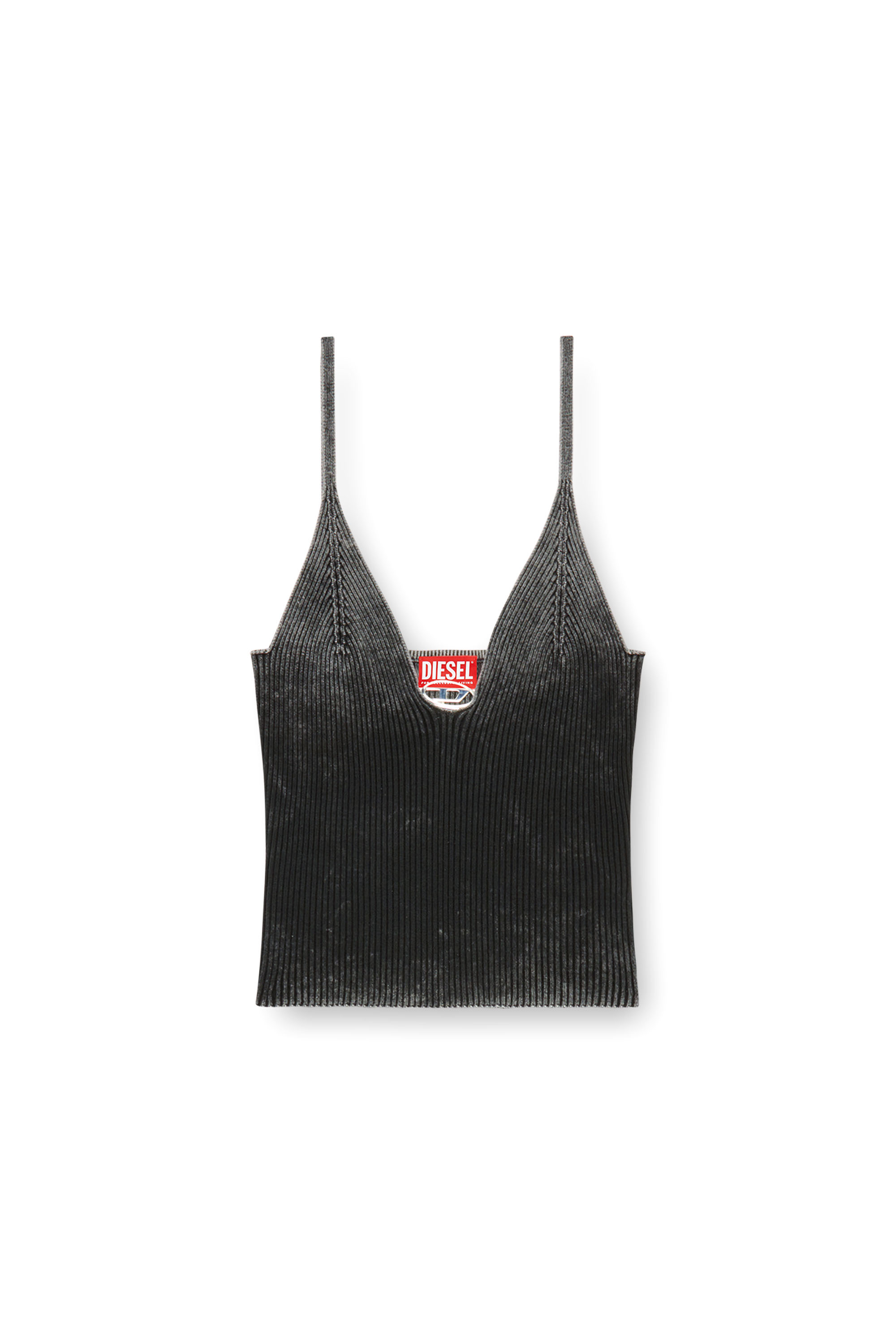 Diesel - M-LAILA, Mujer Camisola de tejido en canalé desteñido in Negro - Image 5