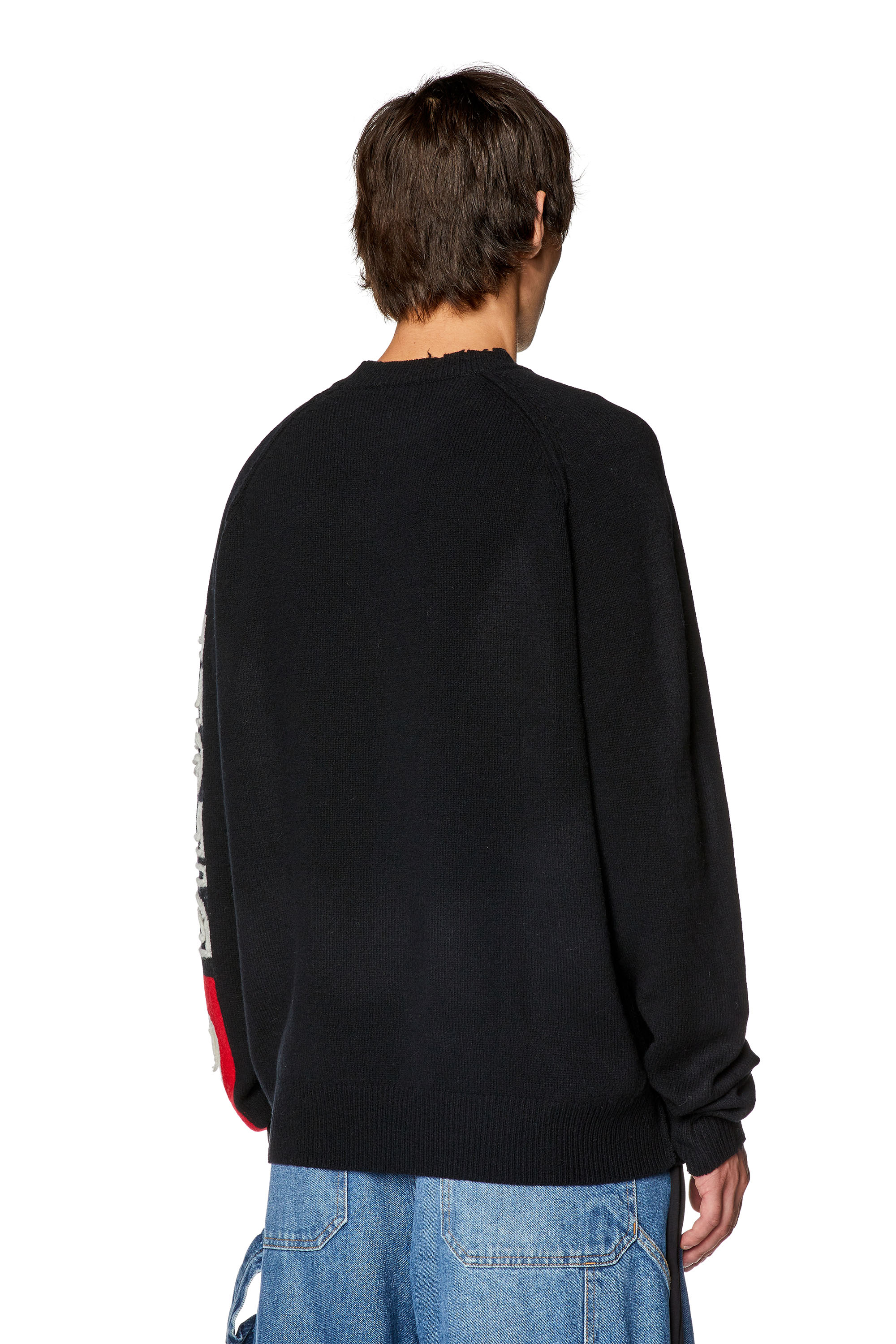 Diesel - K-SARIA, Man Wool sweater with cut-up logo in Black - Image 2