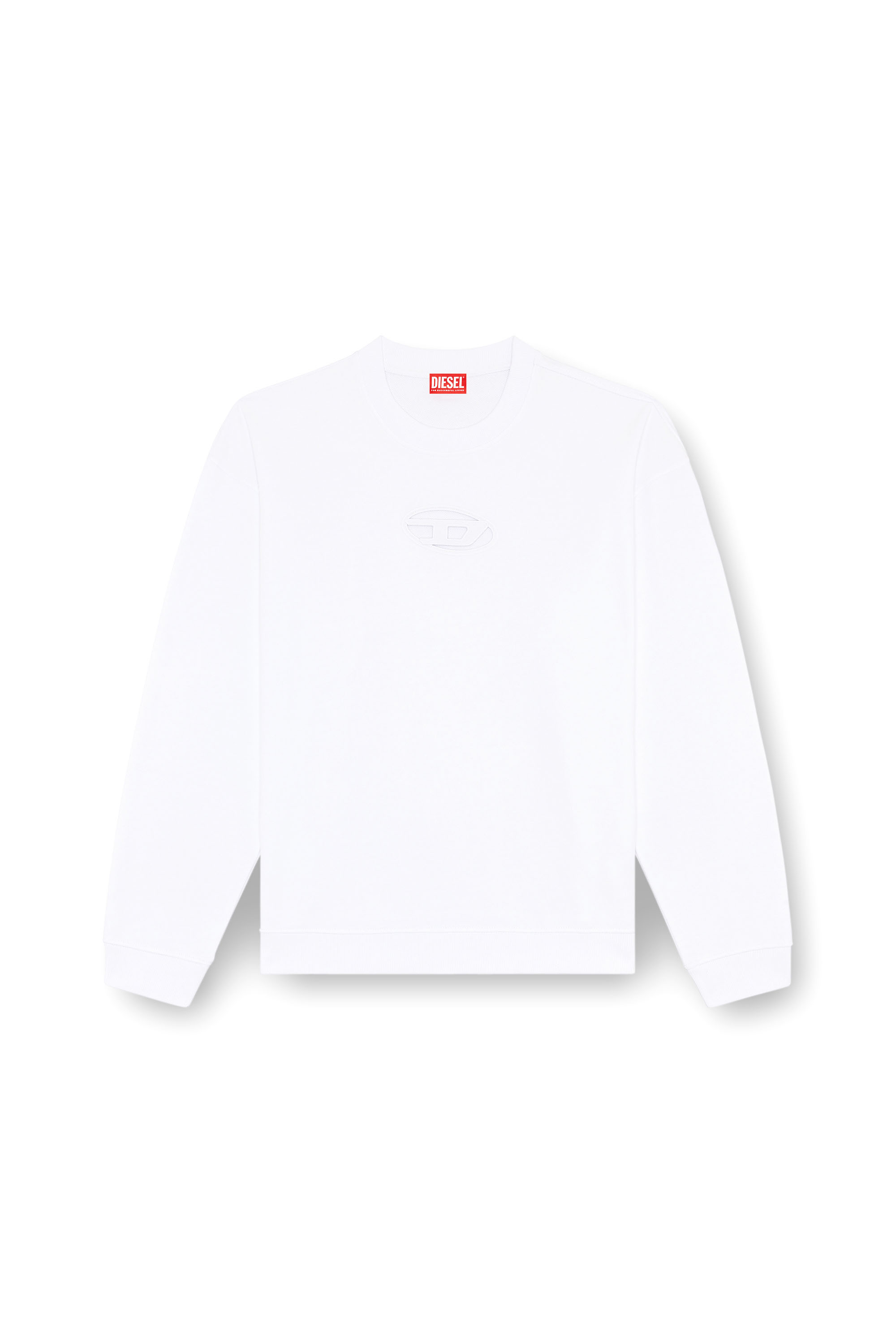 Diesel - S-BOXT-OD, Hombre Sudadera con logotipo Oval D recortado in Blanco - Image 4