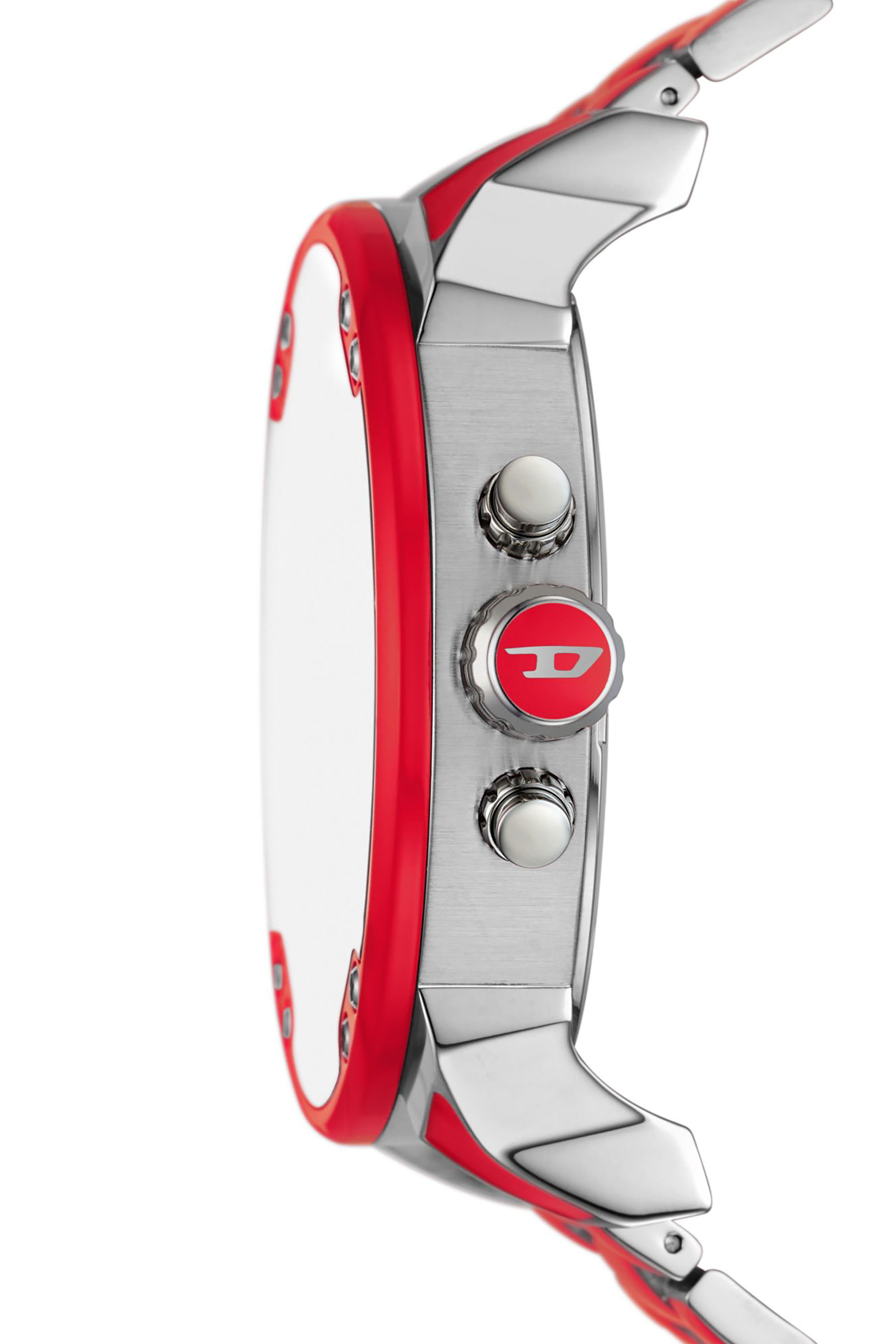 Diesel - DZ7480, Man Mr. Daddy 2.0 red enamel and stainless steel watch in Red - Image 3