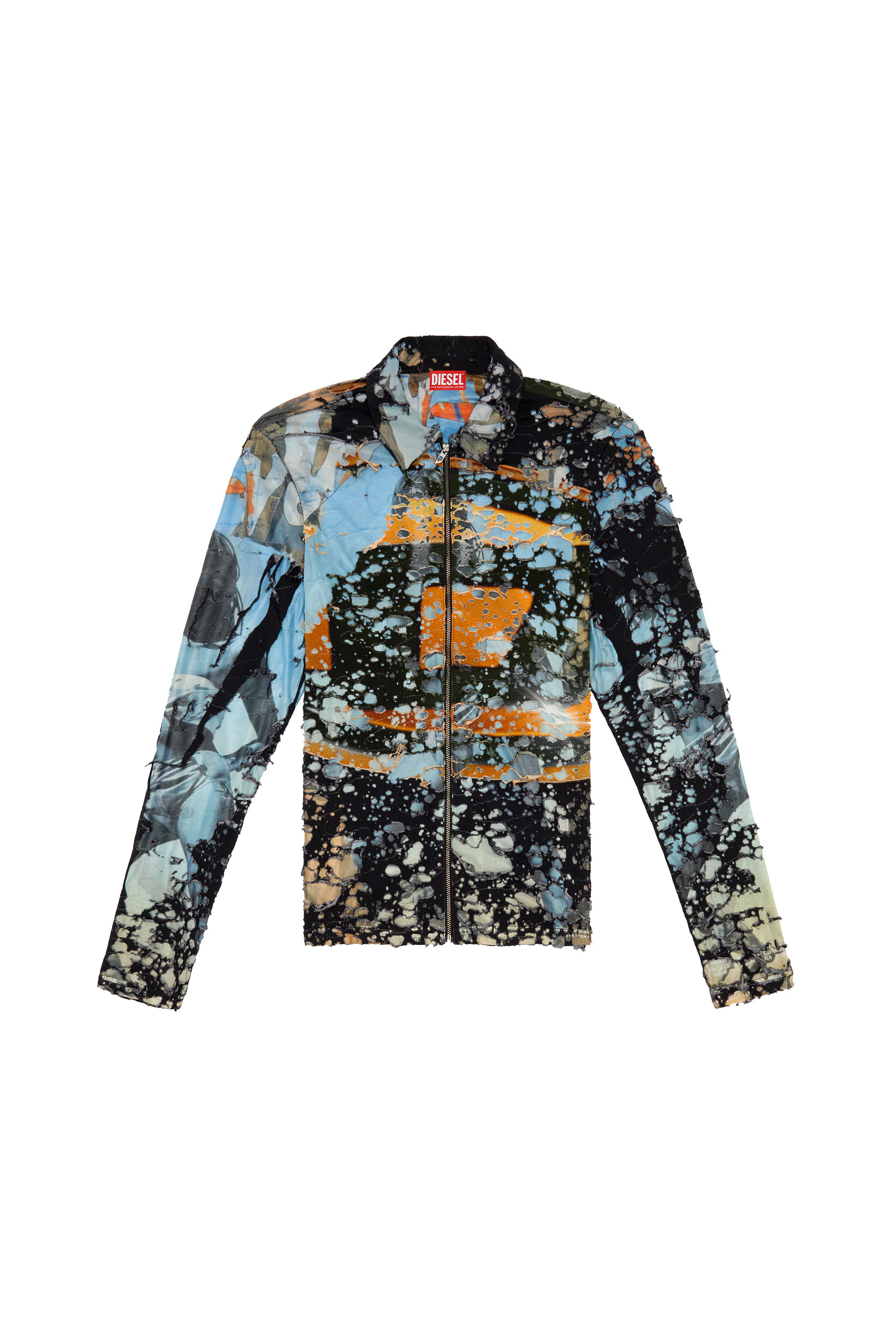 Diesel - S-CORN-PEEL, Man Destroyed shirt with cinema prints in Multicolor - Image 6
