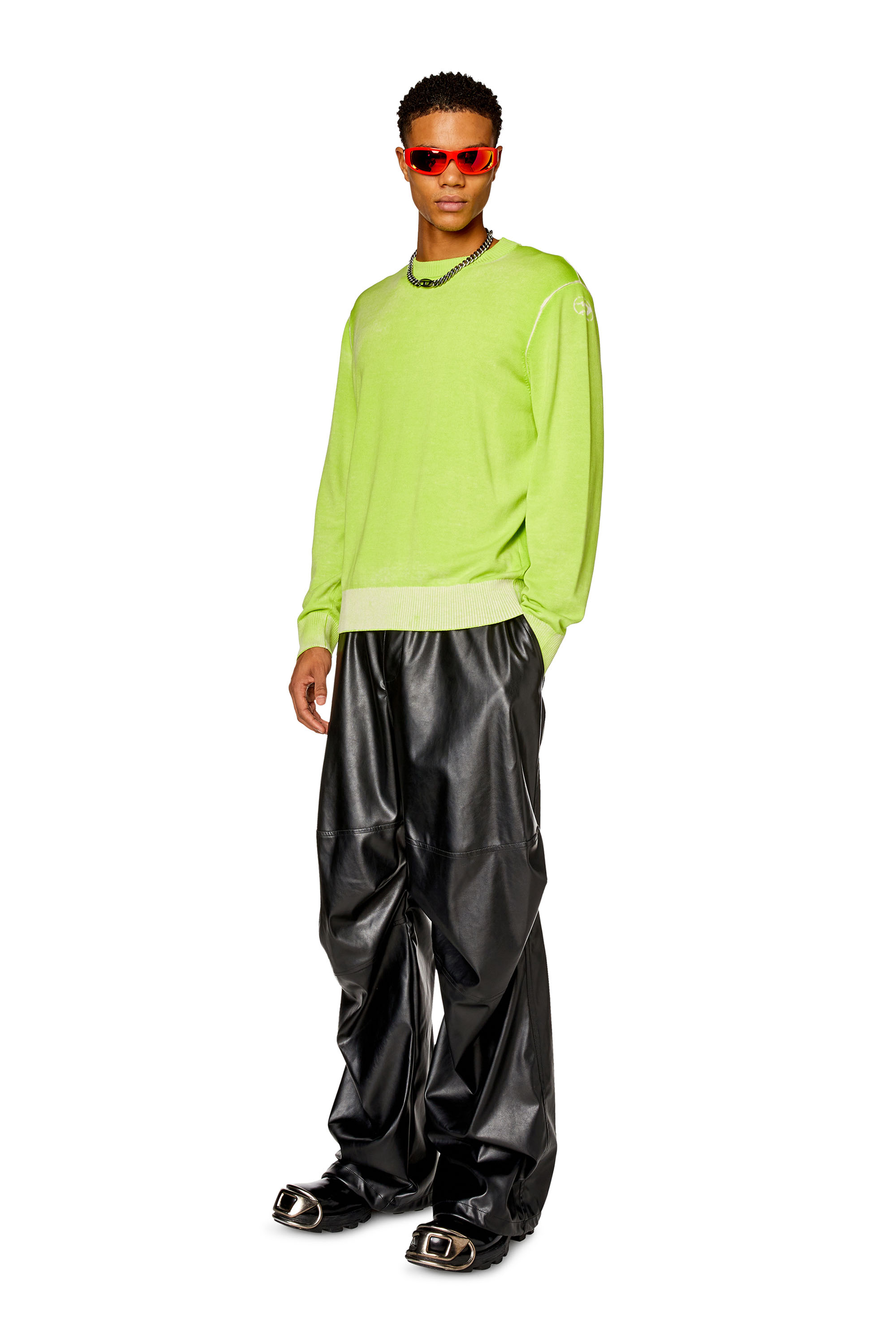 Diesel - K-LARENCE-B, Man Reverse-print cotton jumper in Green - Image 5