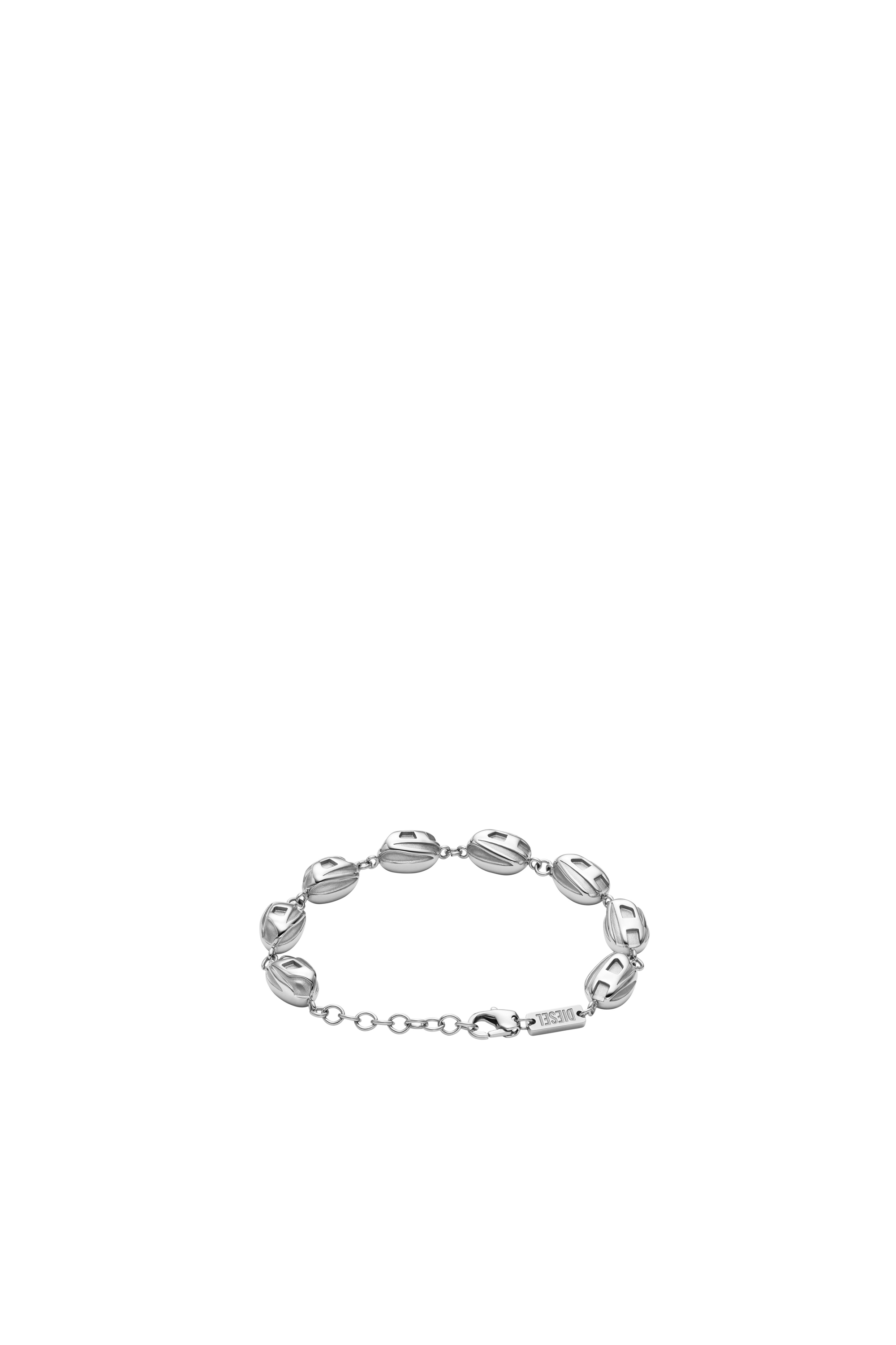 Diesel - DX1483, Man Stainless steel beaded bracelet in Silver - Image 2