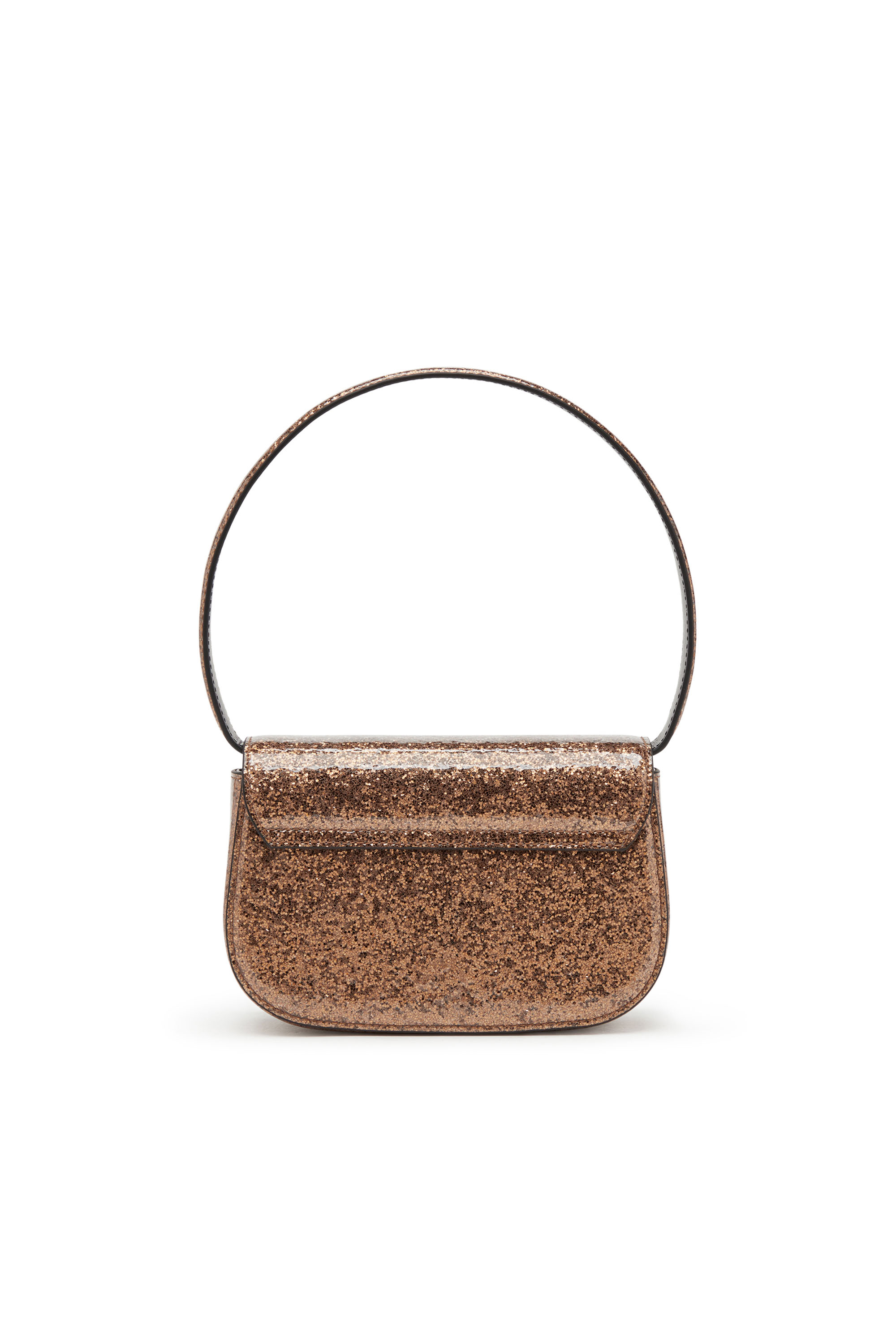 Diesel - 1DR, Woman 1DR-Iconic shoulder bag with macro glitter in Brown - Image 2