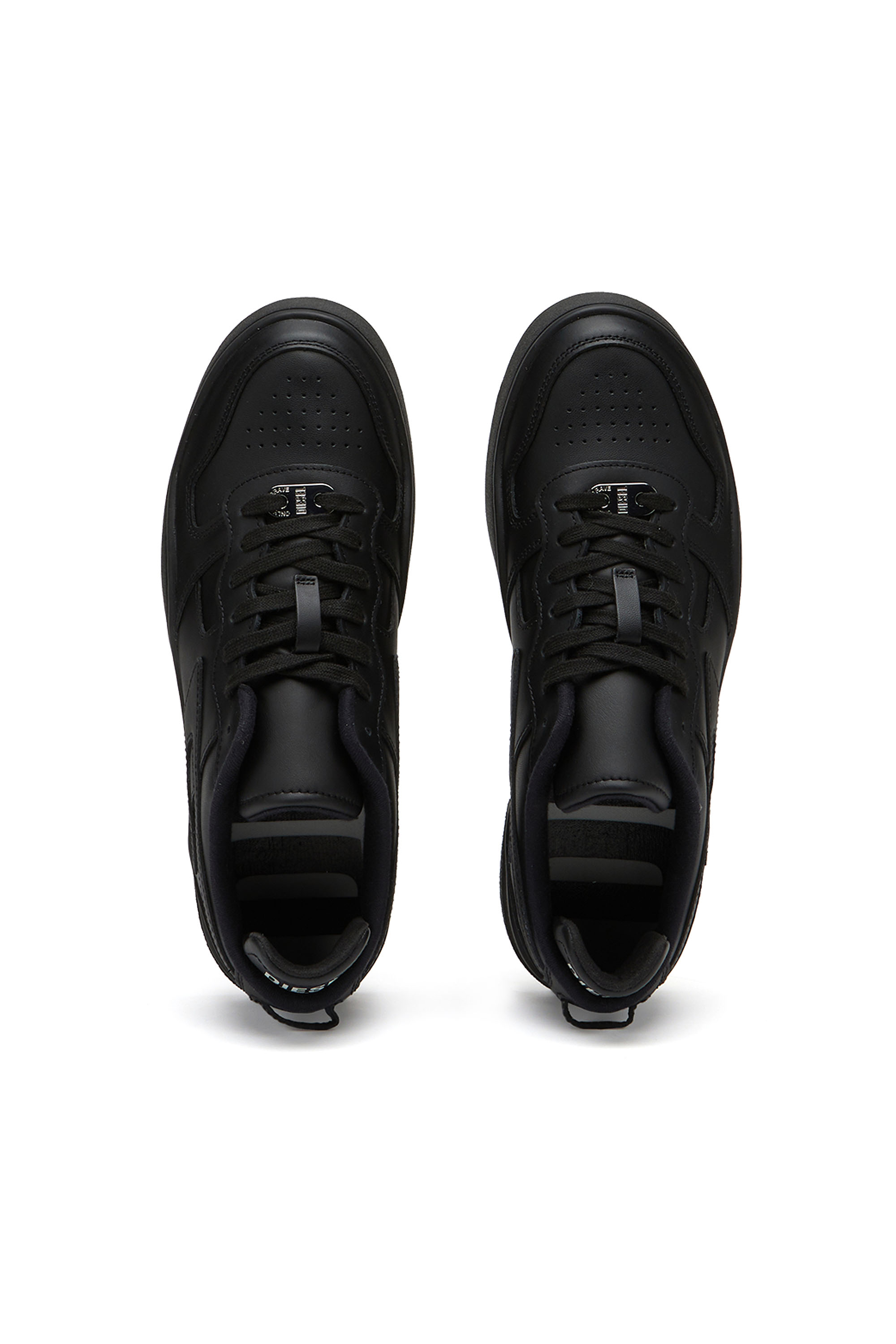 Diesel - S-UKIYO LOW, Man Leather low-top sneakers with D logo in Black - Image 5