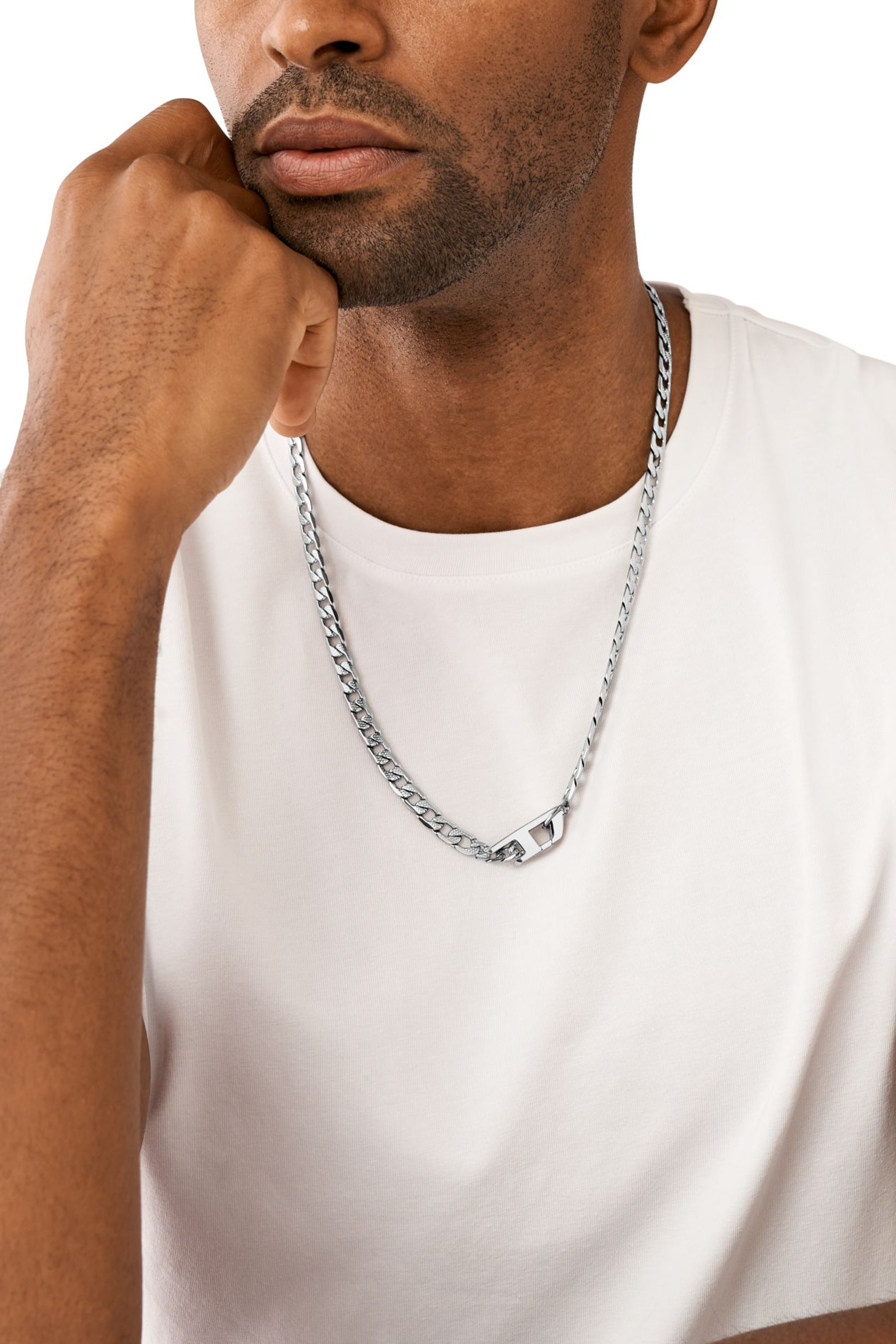 Diesel - DX1497, Man Stainless steel chain necklace in Silver - Image 3