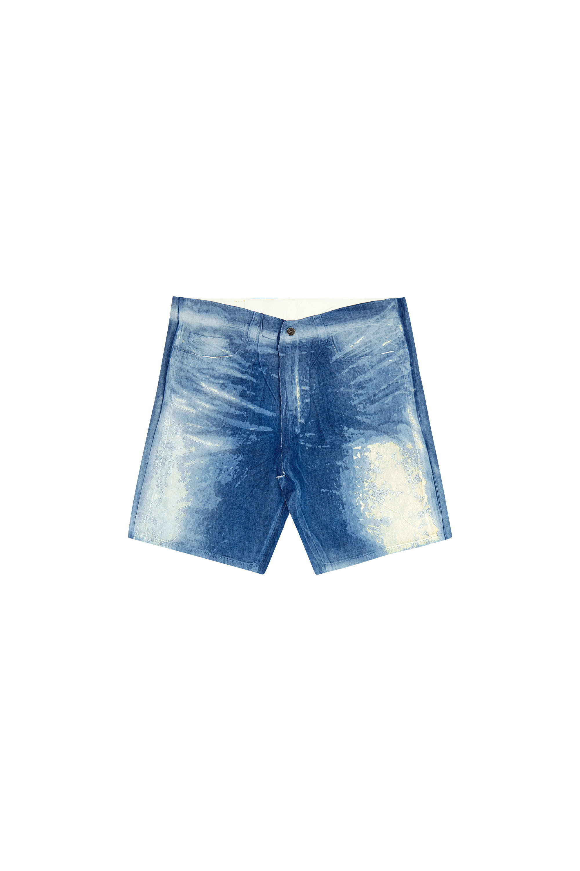 Diesel - D-SHORTY-FSE, Man Shorts in peel-off denim in Blue - Image 6
