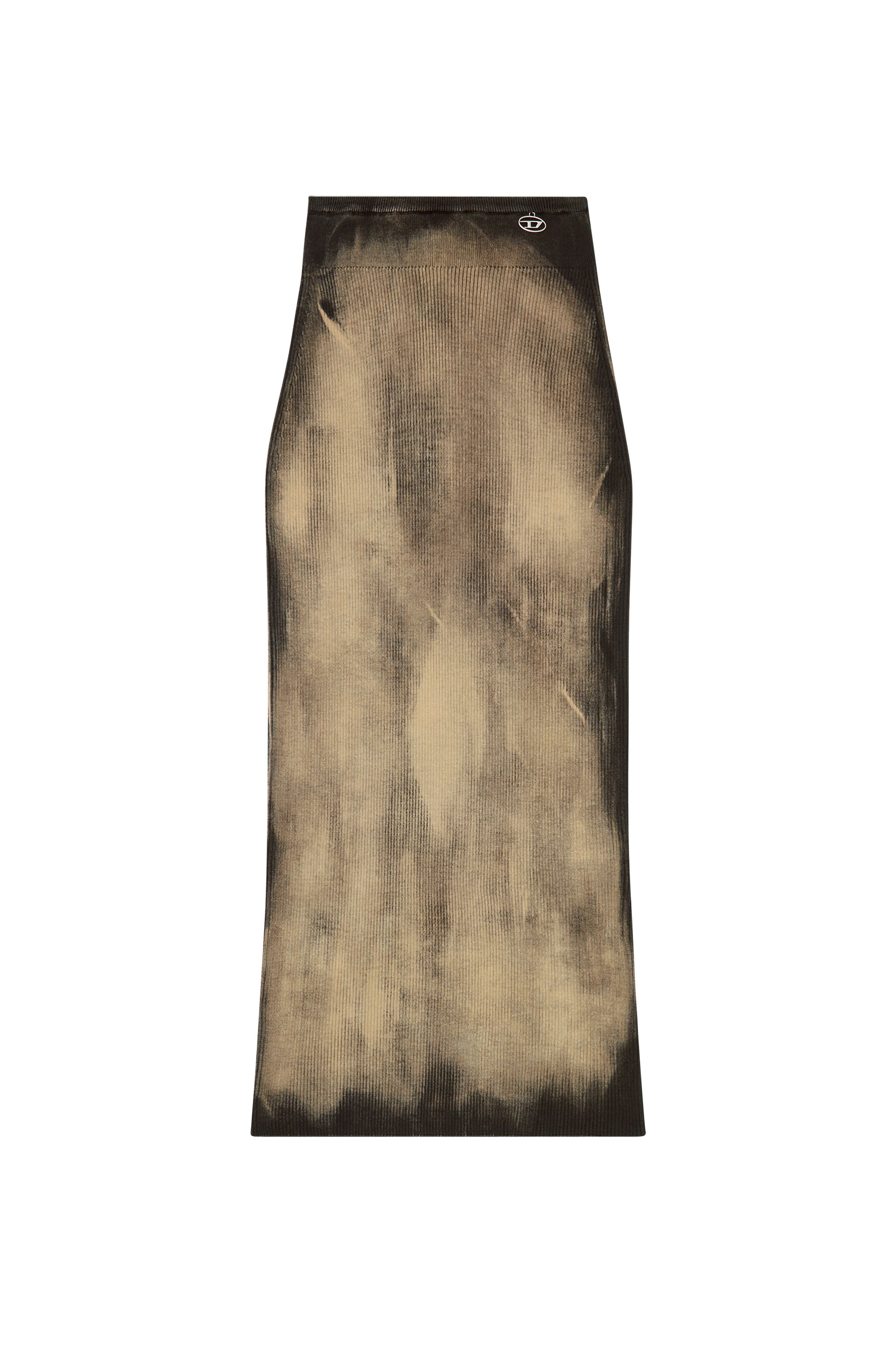Diesel - M-DELMA, Mujer Falda midi de tejido en canalé tratado in Marrón - Image 5