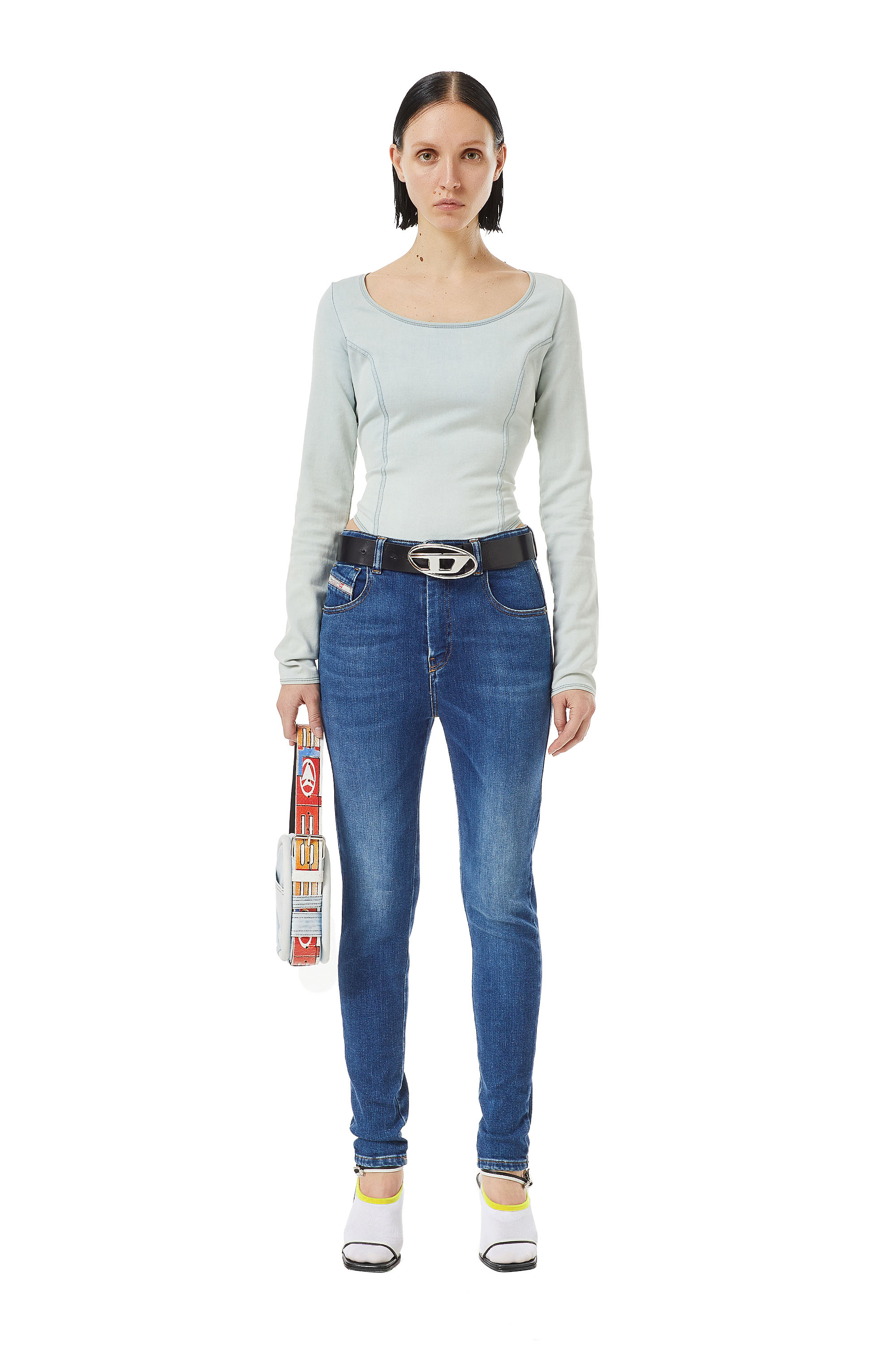 Diesel - Woman Super skinny Jeans 1984 Slandy-High 09C21, Medium blue - Image 2