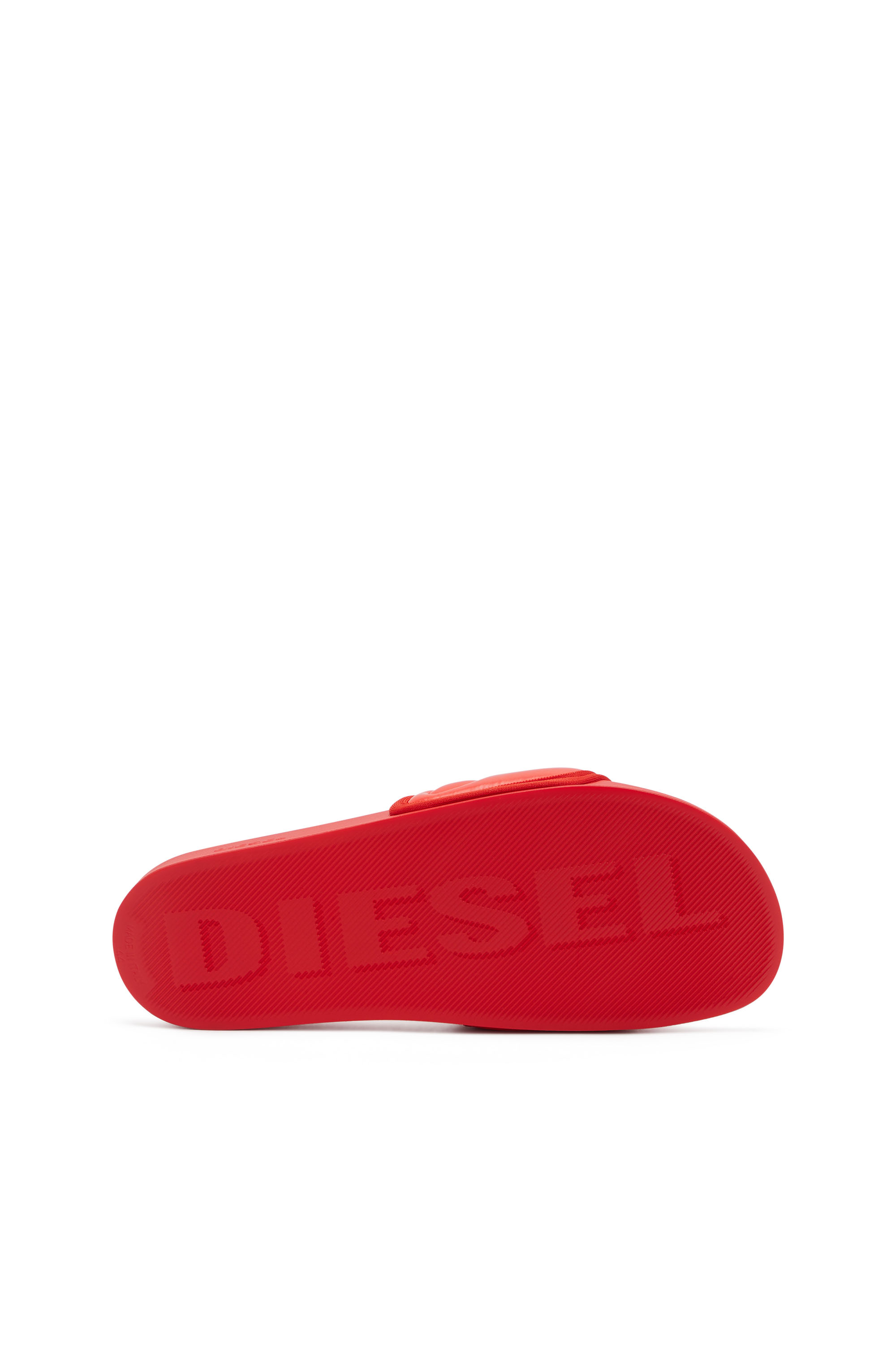 Diesel - SA-MAYEMI PUF X, Unisex Sa-Mayemi Puf X - Pool slides with puffy D logo in Red - Image 4