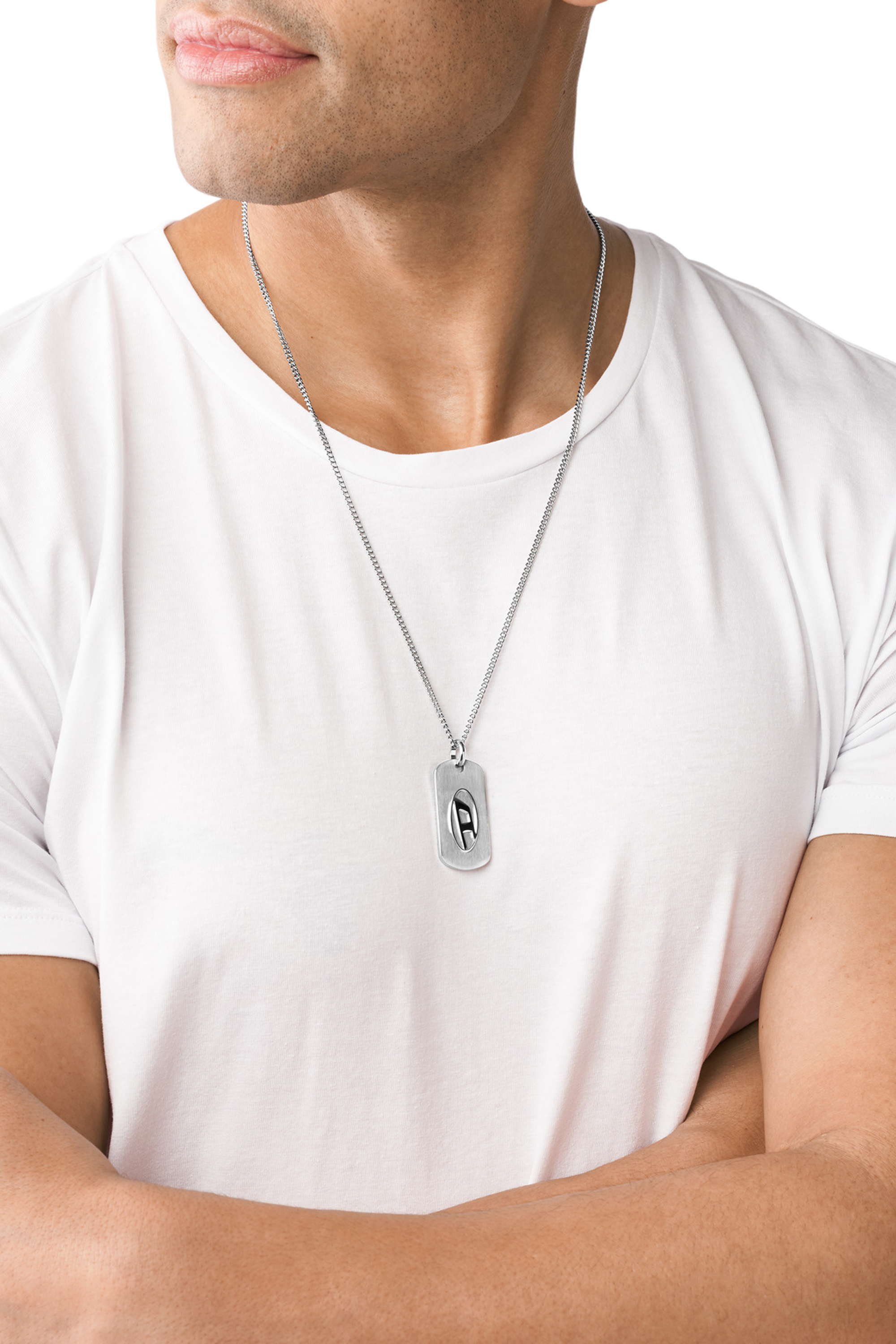 Diesel - DX1352, Man Stainless steel dog tag necklace in Silver - Image 3
