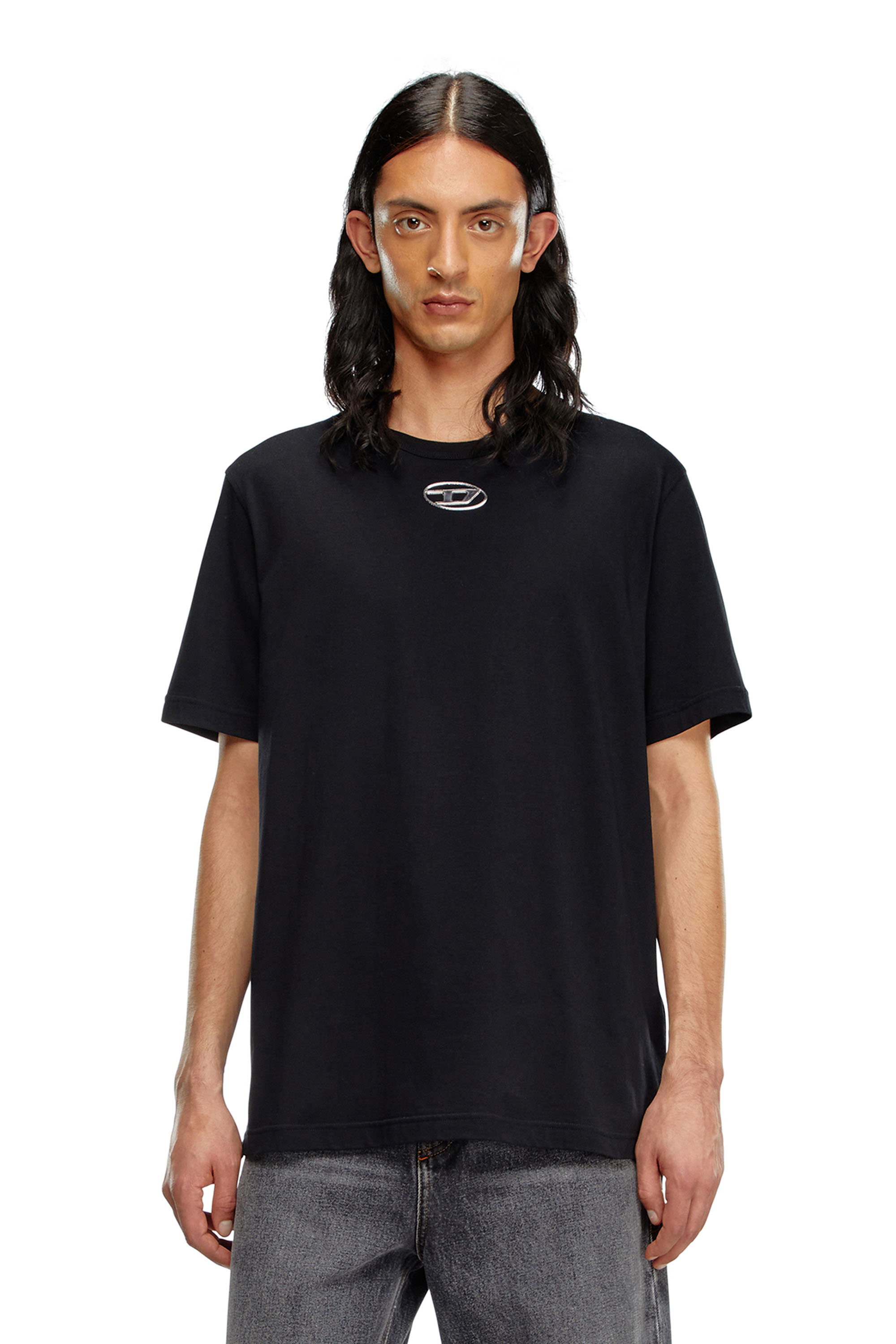 Diesel - T-JUST-OD, Man T-shirt with injection moulded logo in Black - Image 2