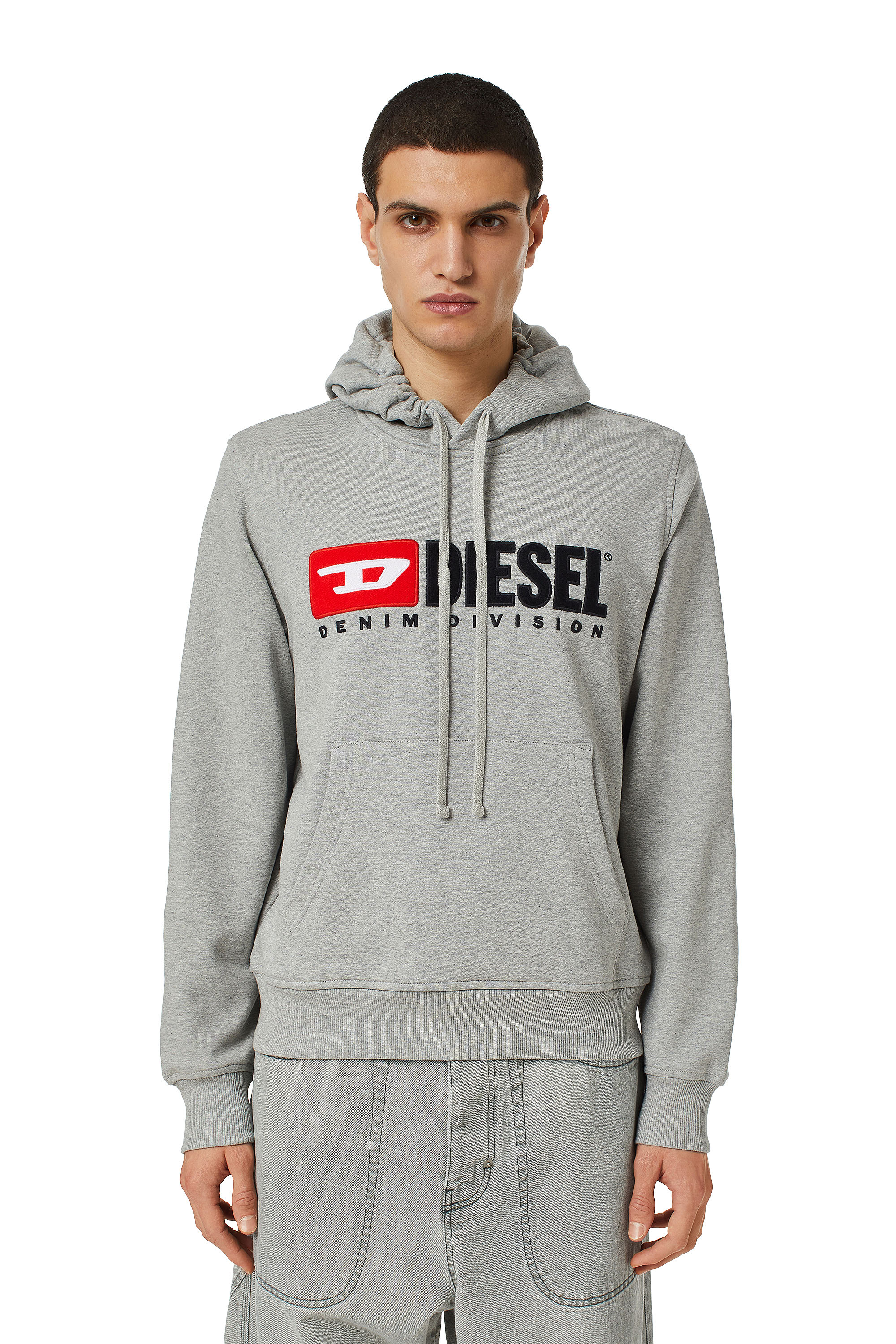 Diesel - S-GINN-HOOD-DIV, Man Denim Division hoodie in Grey - Image 1