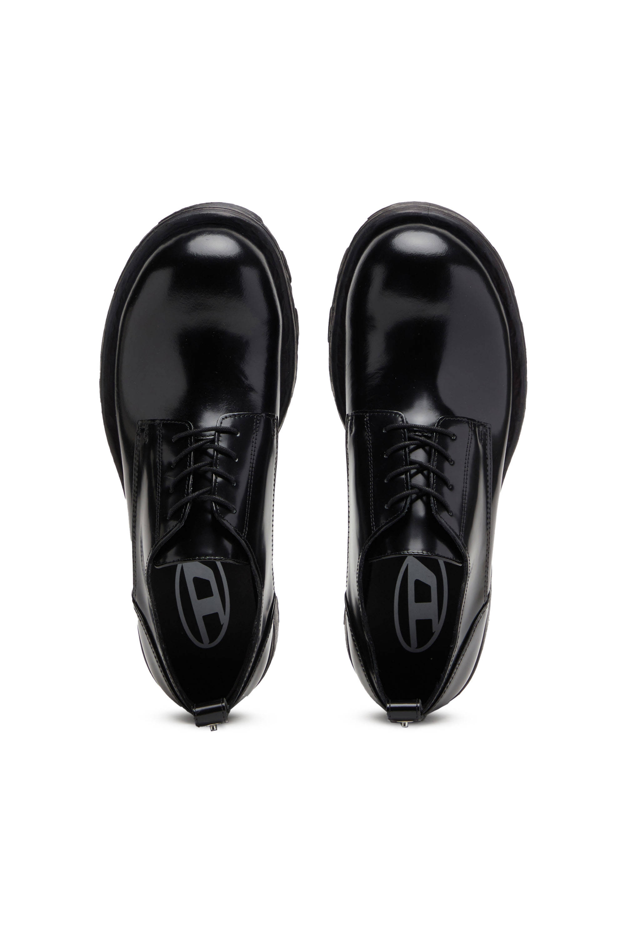 Diesel - D-HAMMER SH, Man D-Hammer SH - Lace-up shoes in shiny leather in Black - Image 5