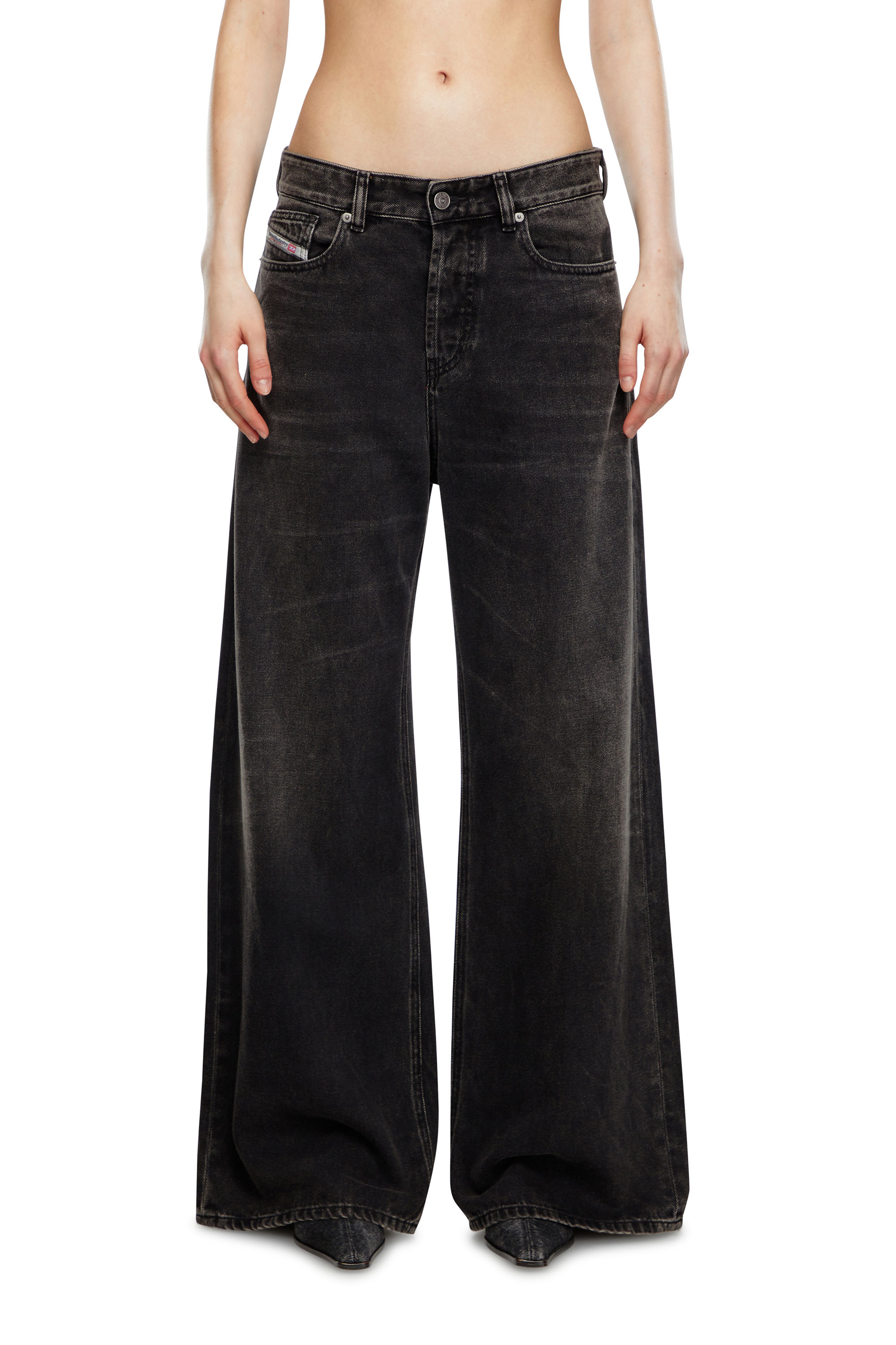 Diesel - Woman Straight Jeans 1996 D-Sire 09J96, Black/Dark grey - Image 2