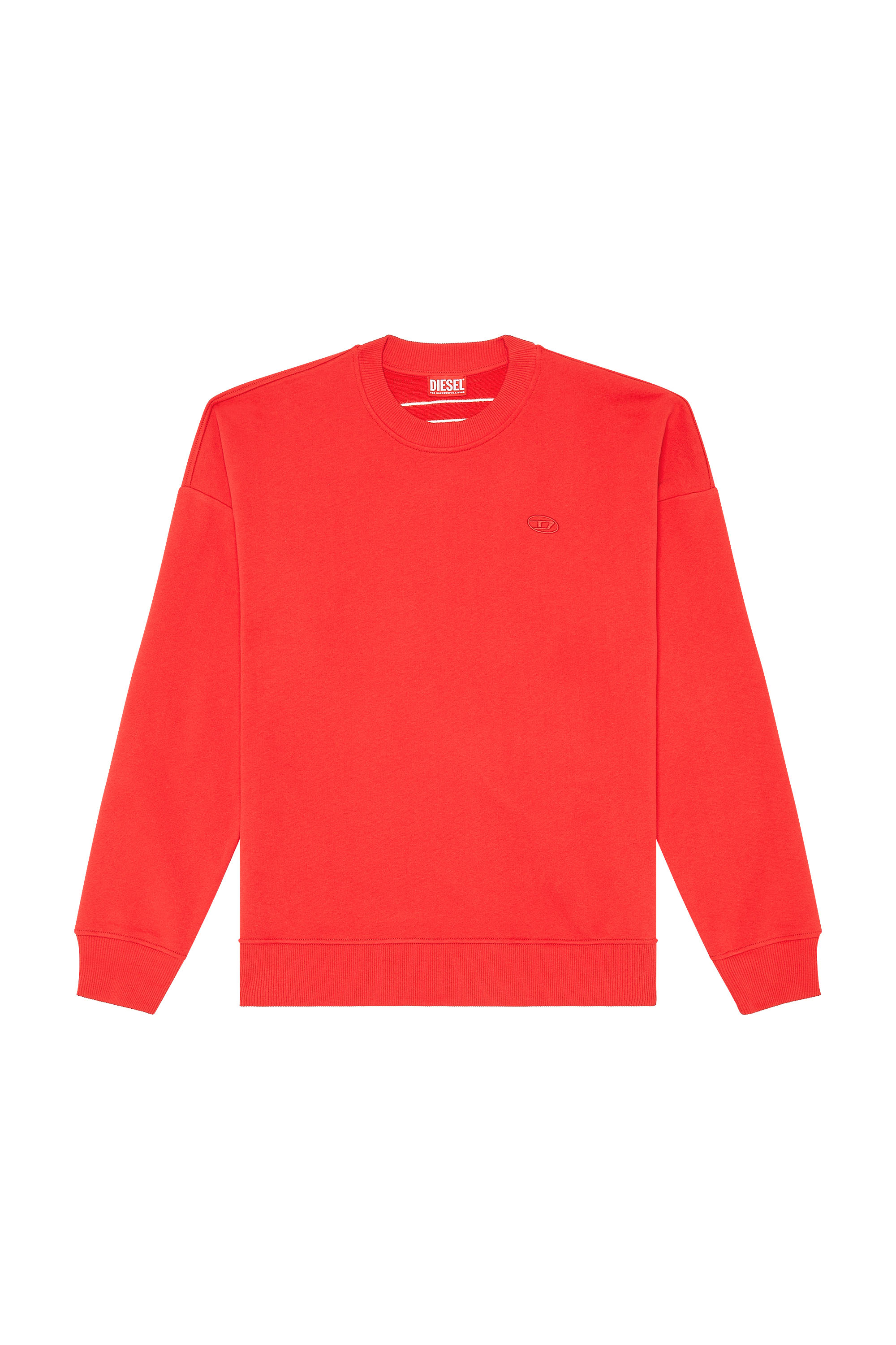 Diesel - S-ROB-MEGOVAL-D, Man Sweatshirt with logo embroidery in Red - Image 4
