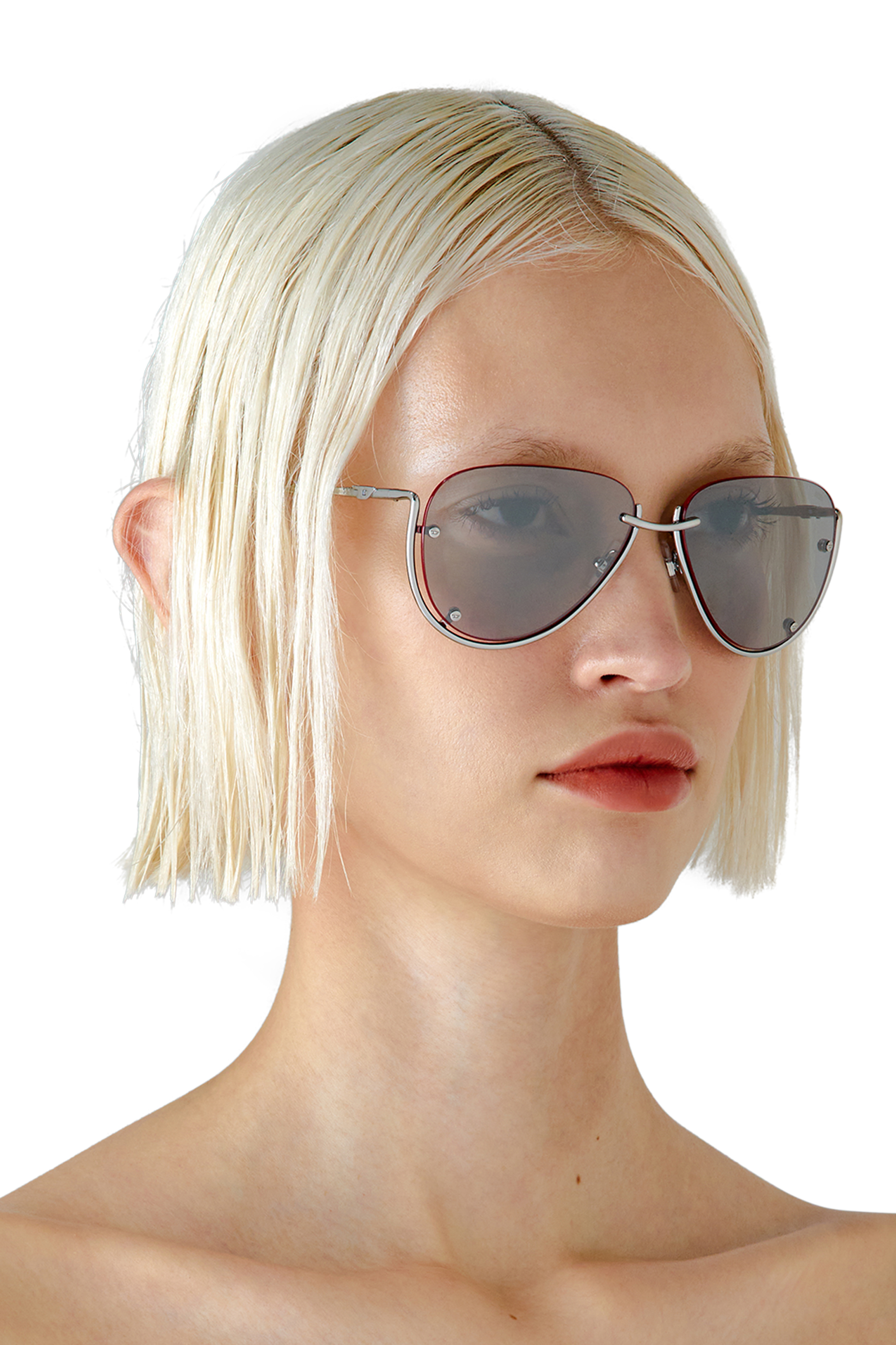 Diesel - 0DL1003, Unisex Pilot model sunglasses in Silver - Image 5