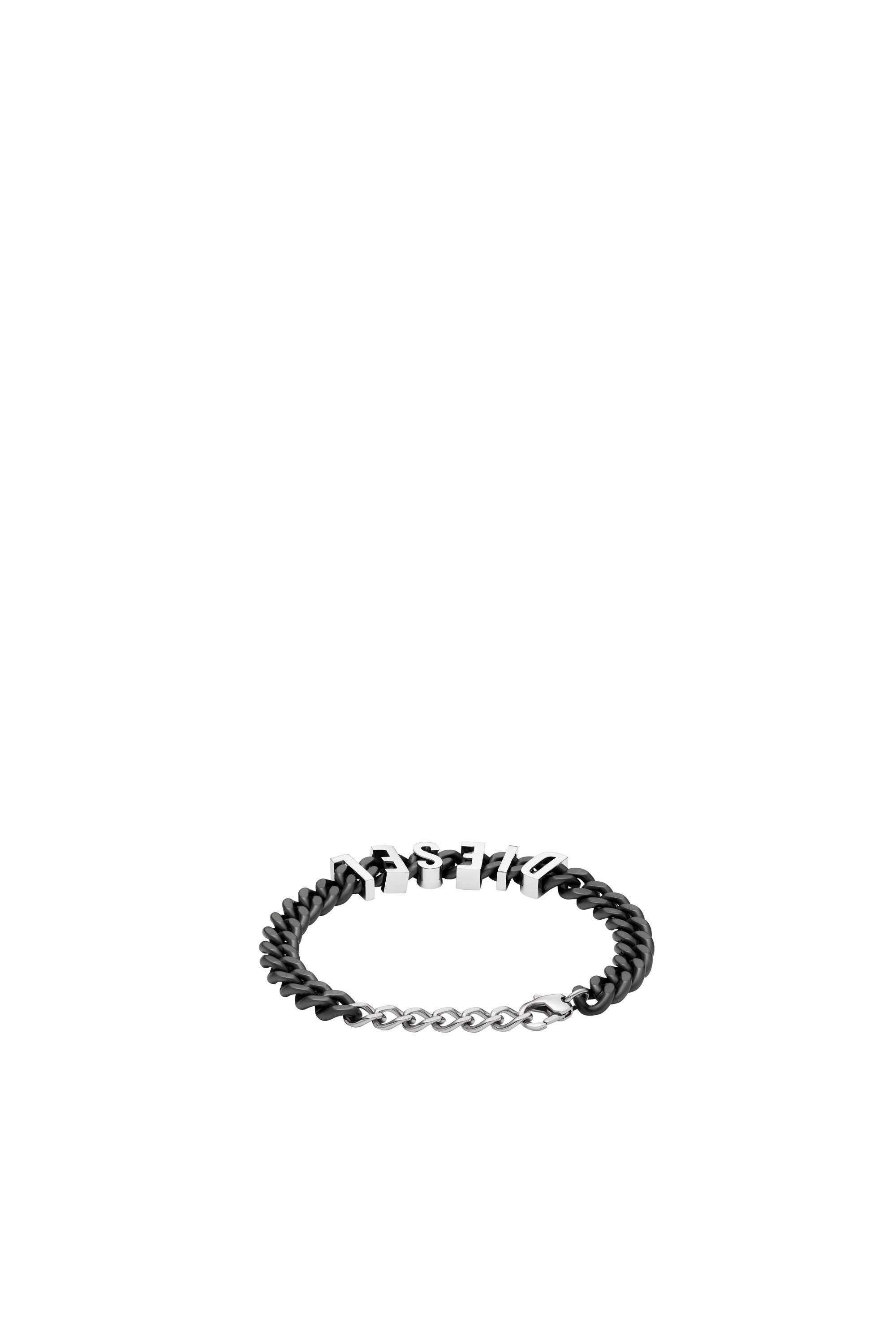 Diesel - DX1486, Unisex Pulsera de cadena de acero inoxidable en dos tonos in Negro - Image 2