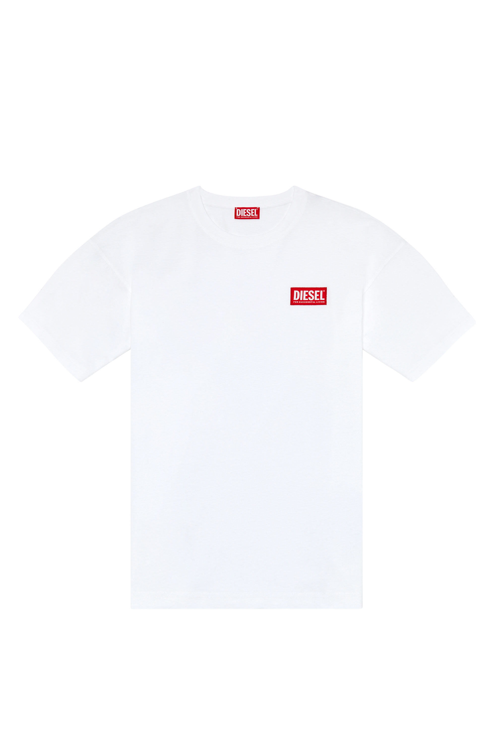 Diesel - T-NLABEL-L1, Man T-shirt with logo patch in White - Image 4