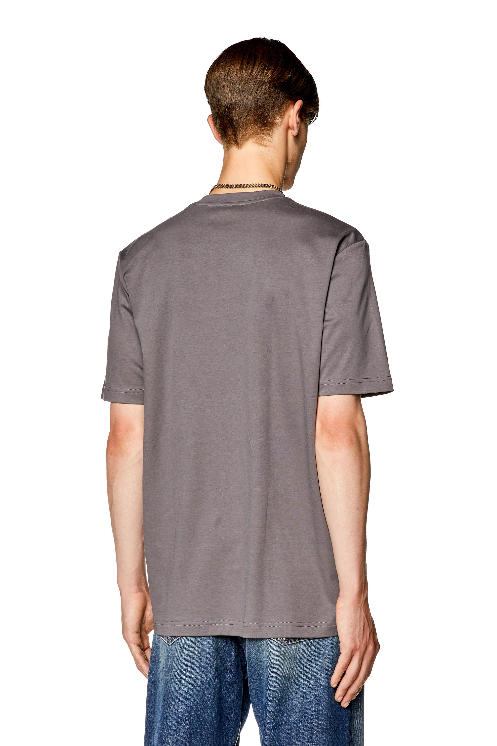 Diesel - T-JUST-DOVAL-PJ, Man T-shirt with oval D patch in Grey - Image 2